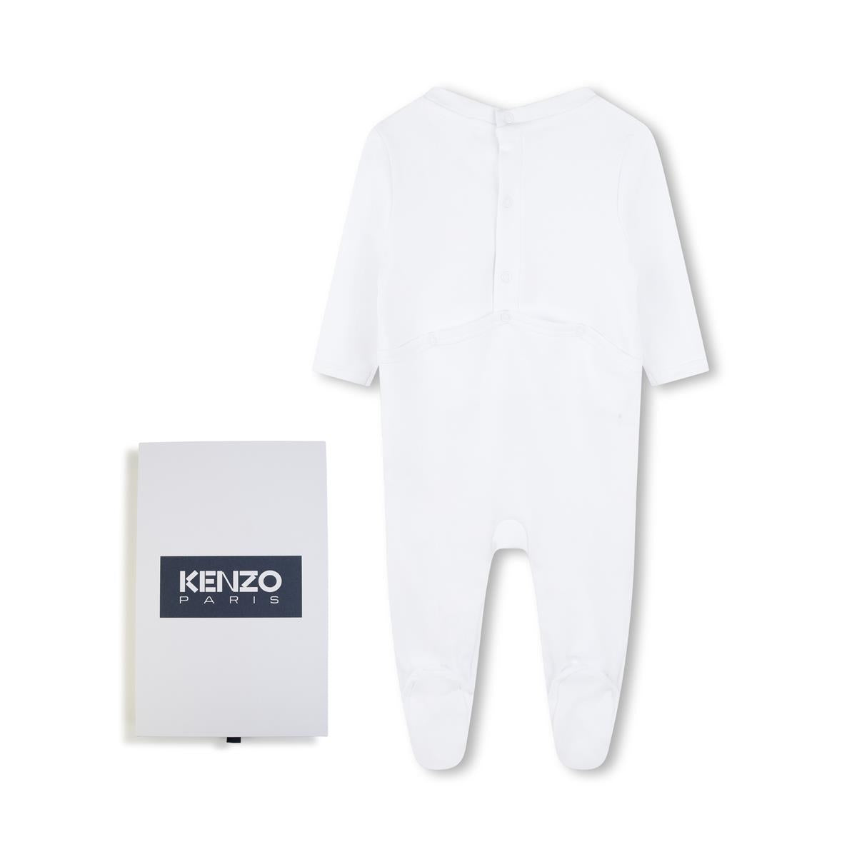 Baby Boys & Girls White Cotton Babysuit