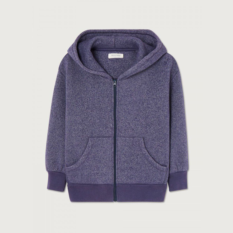 Boys & Girls Blue Cotton Zip-Up Top