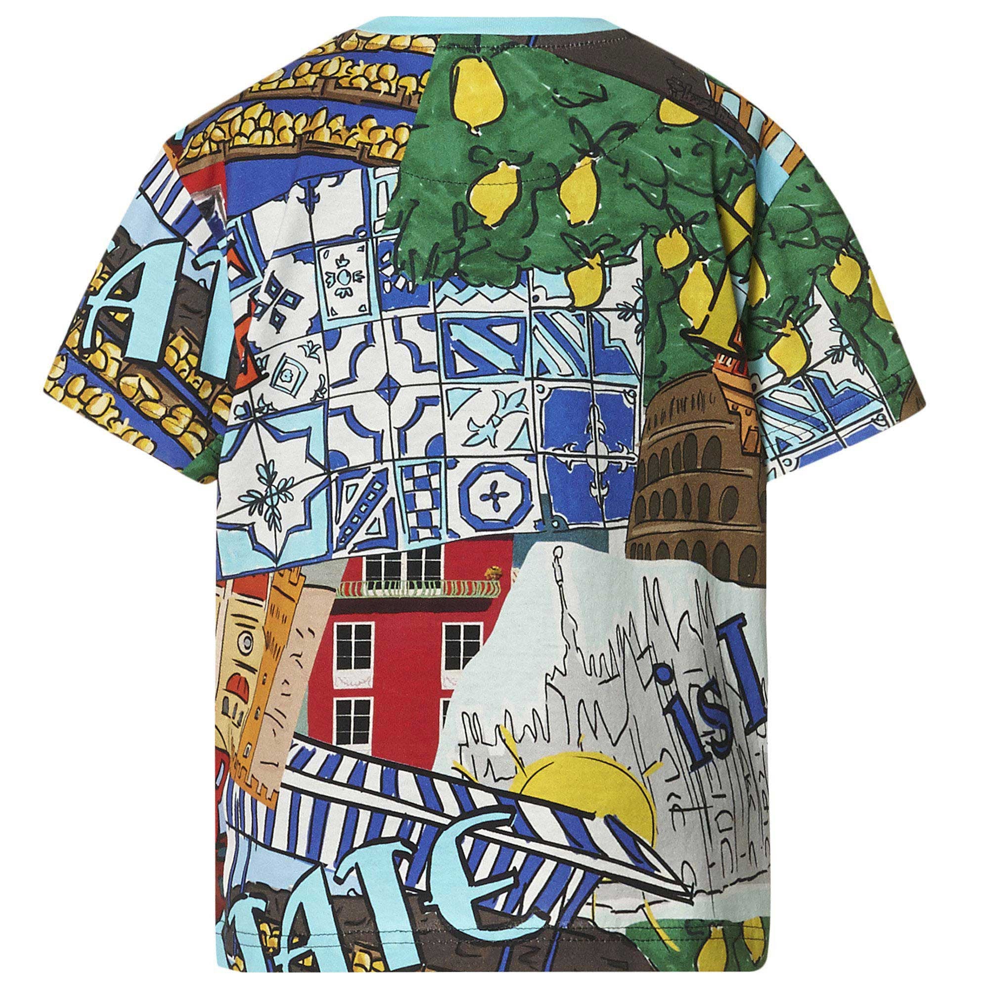 Boys Multicolor Building Printed Trims Cotton T-Shirt - CÉMAROSE | Children's Fashion Store - 2