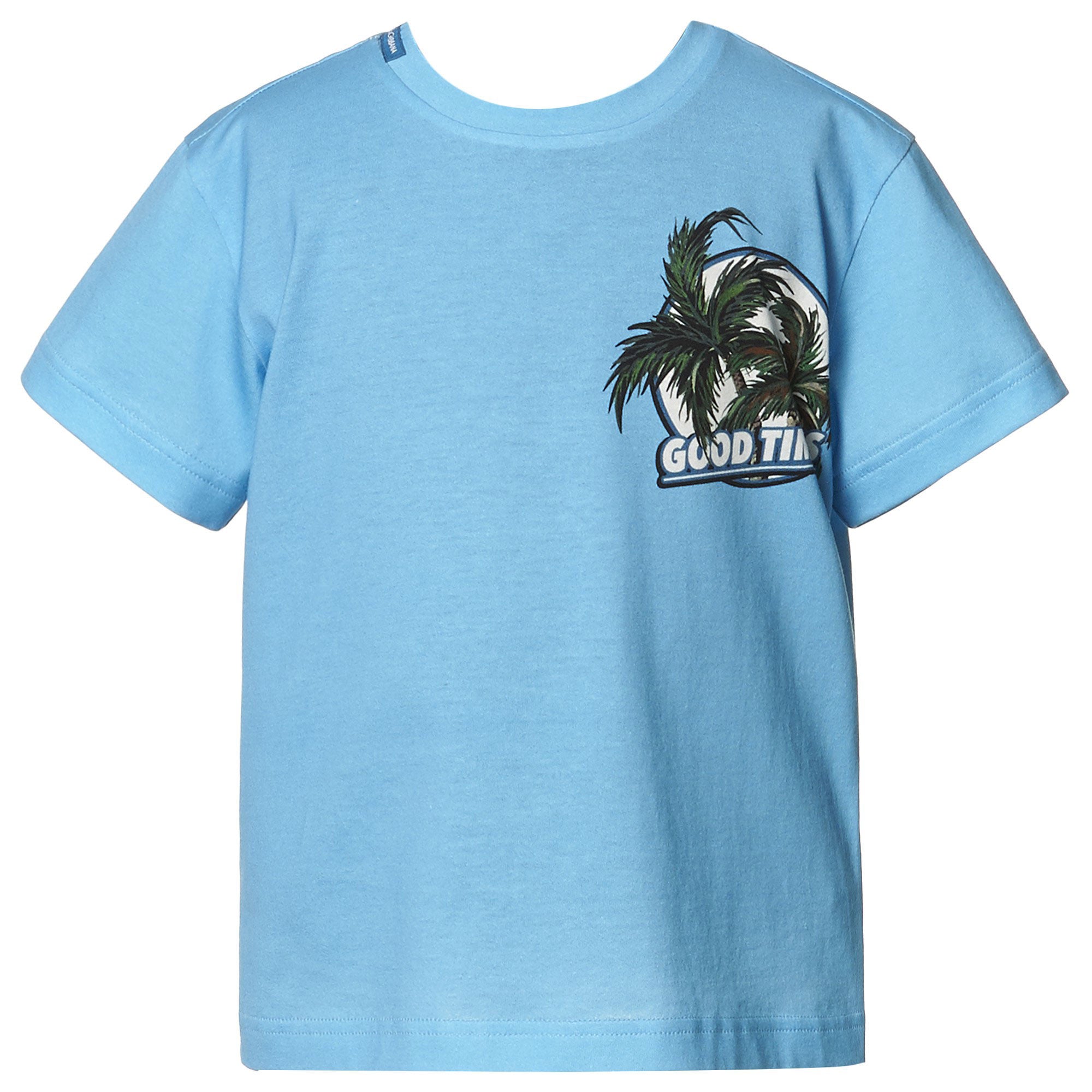 Boys Light Blue Tree Printed Trims T-shirt - CÉMAROSE | Children's Fashion Store - 1