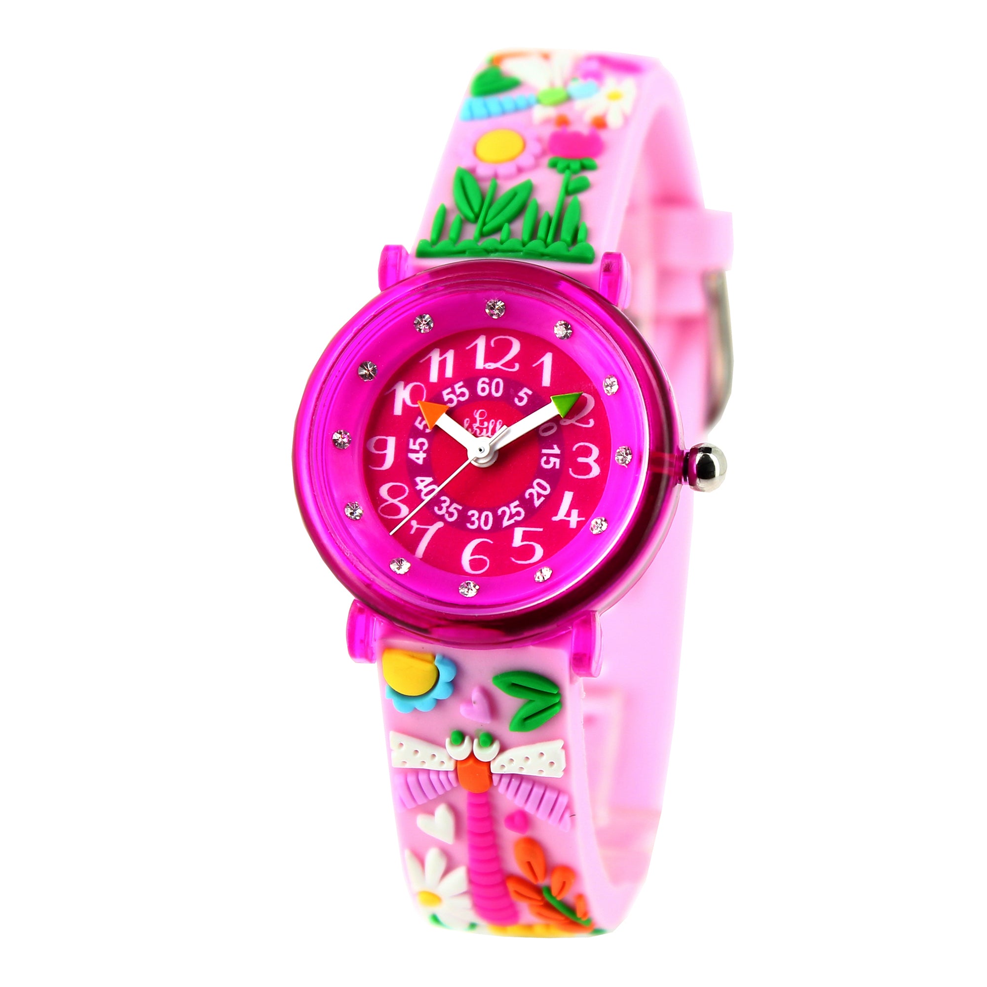 Girls Pink Dragonfly Watch(6-9Y)