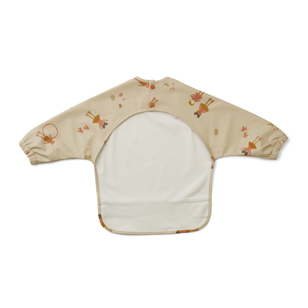 Baby Boys & Girls Beige Printed Cape Bib
