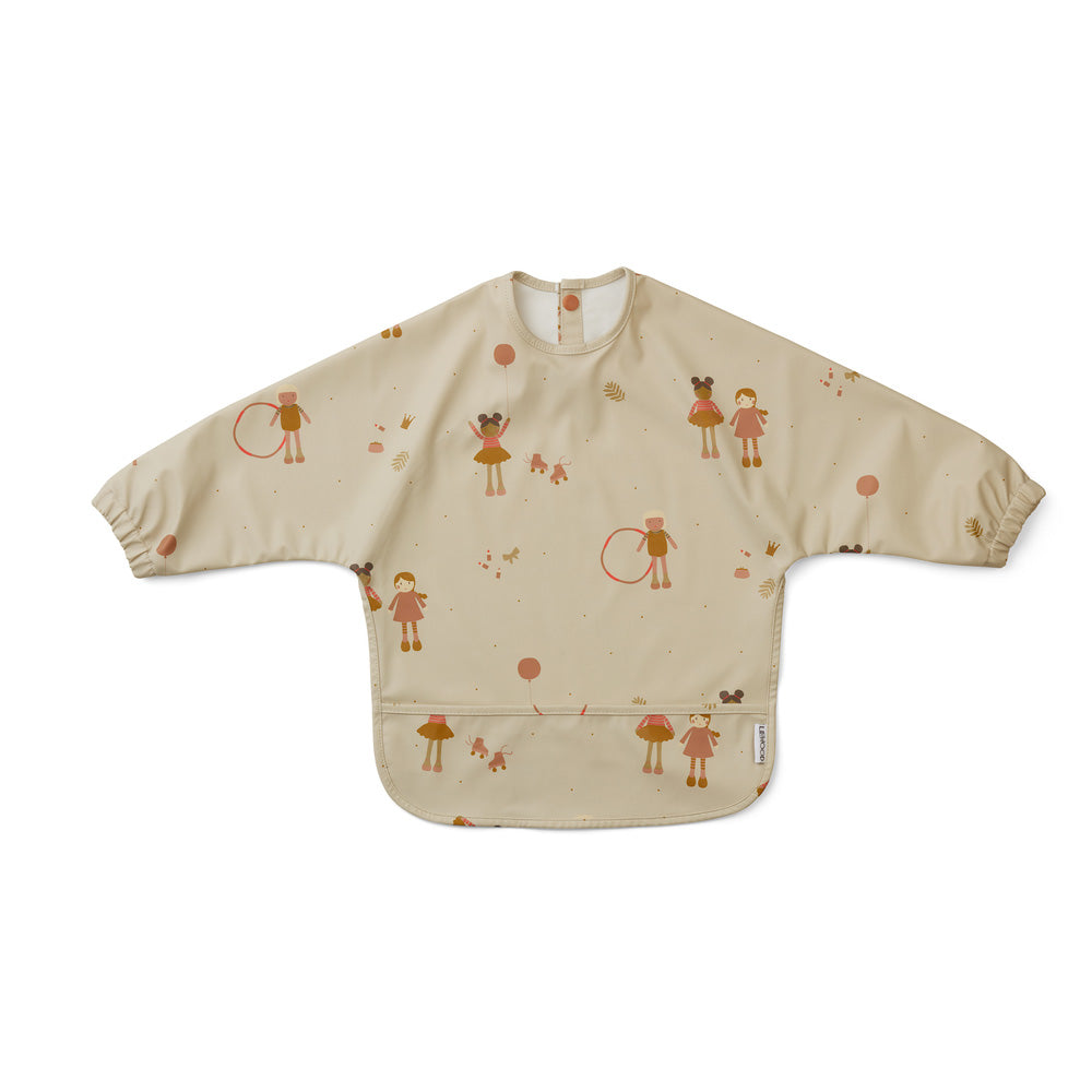 Baby Boys & Girls Beige Printed Cape Bib