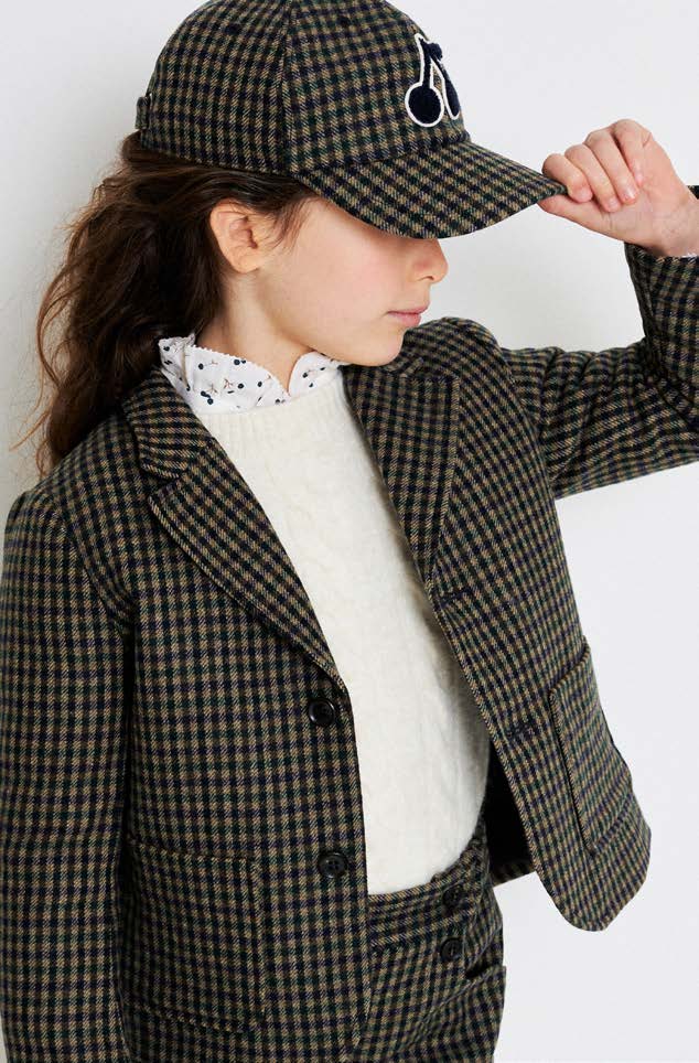 Casquette en laine kaki pour garçons et filles