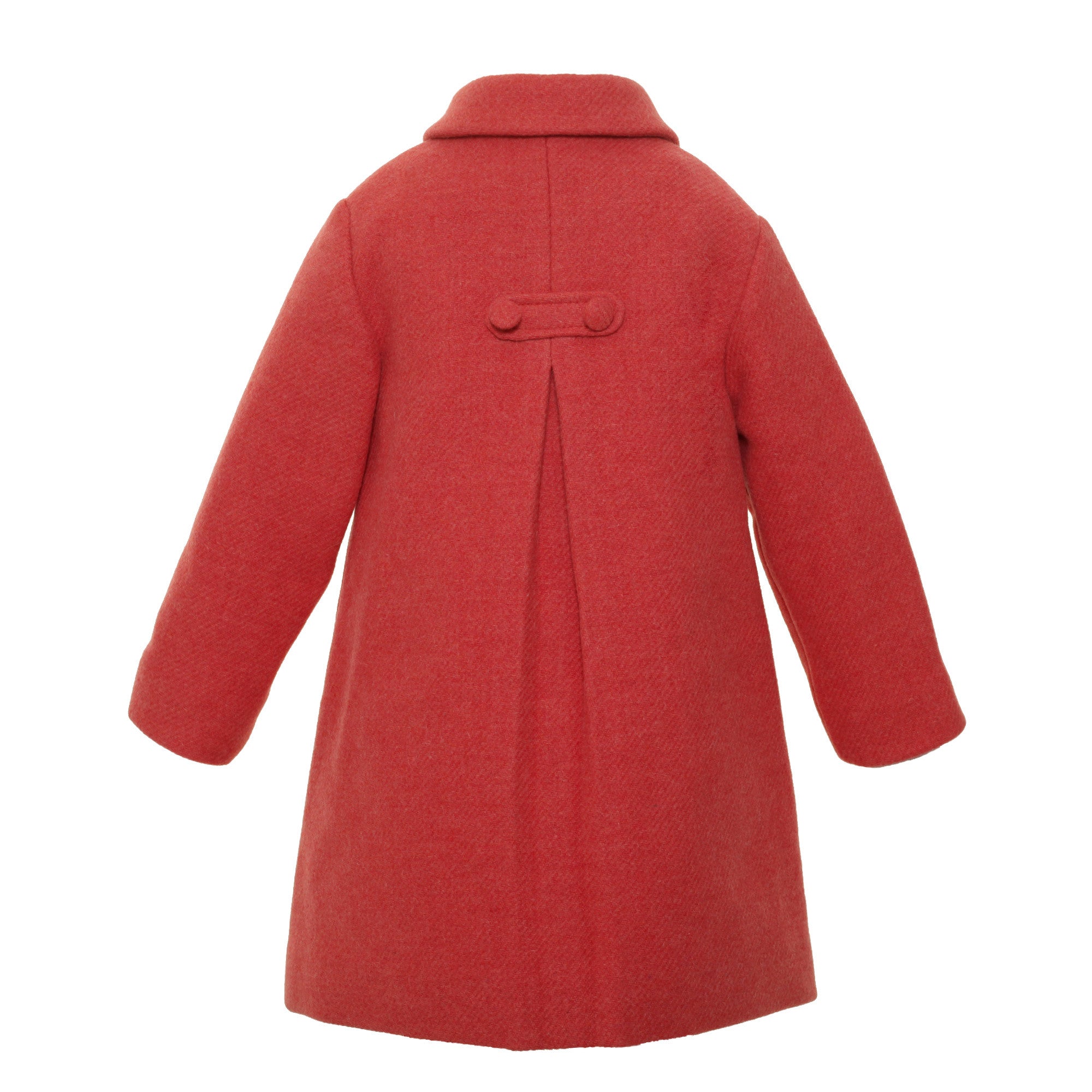 Baby Girls Red Wool Coat - CÉMAROSE | Children's Fashion Store - 2