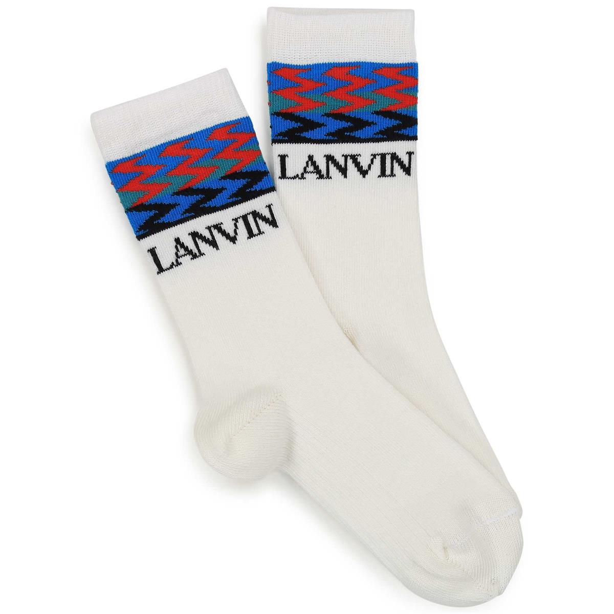 Boys White Logo Socks