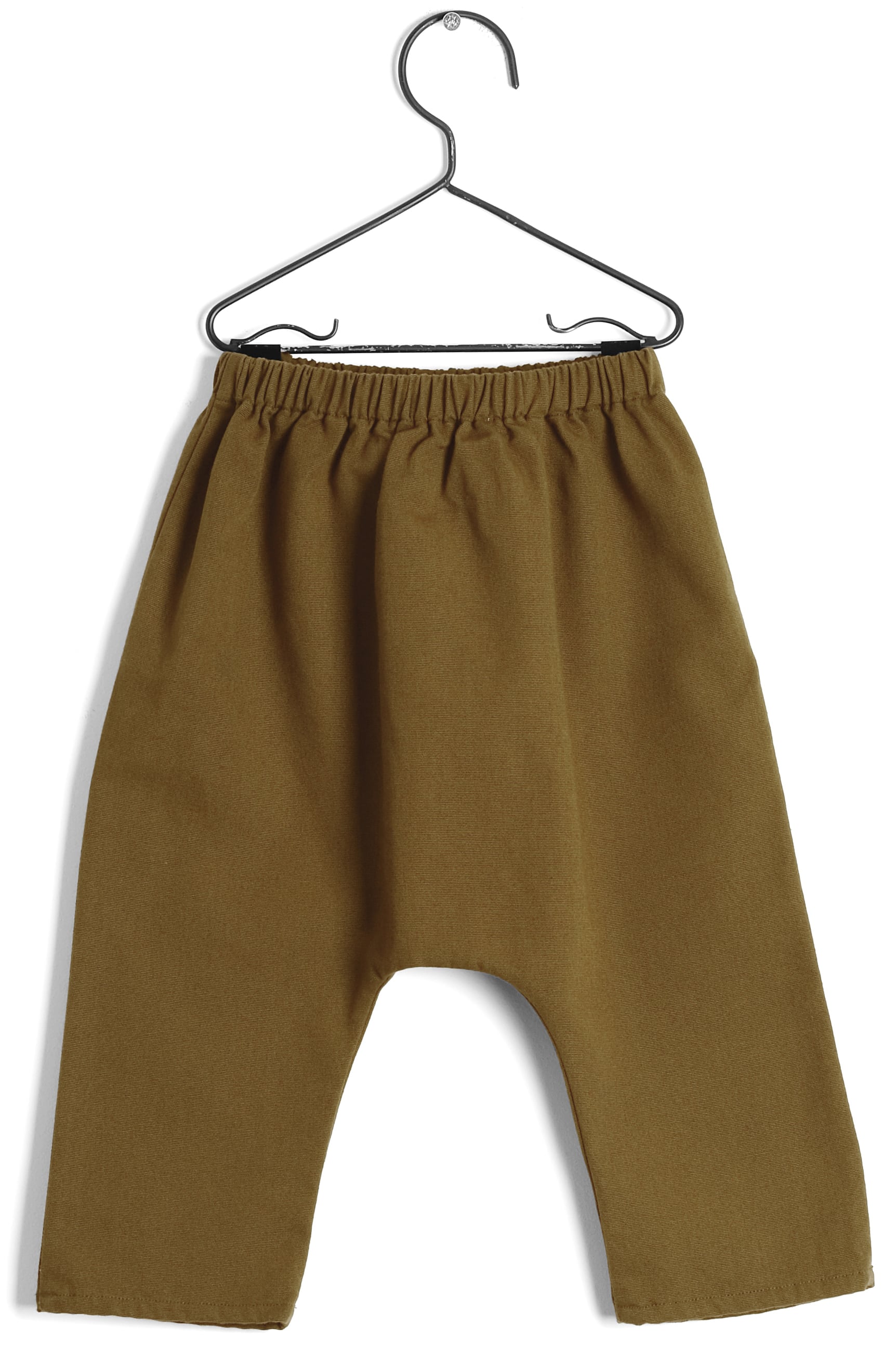 Baby Boys & Girls Mustard Green Cotton Trousers