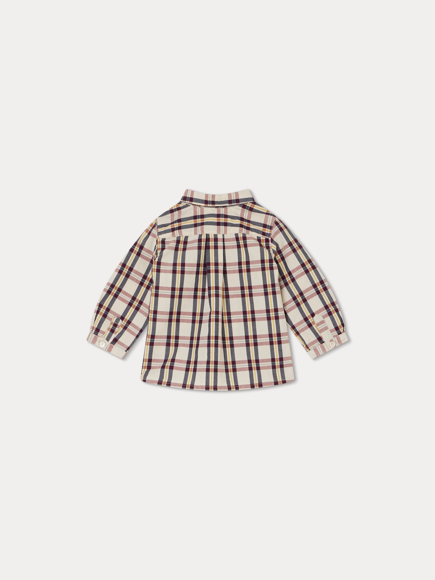 Baby Boys Beige Check Cotton Shirt