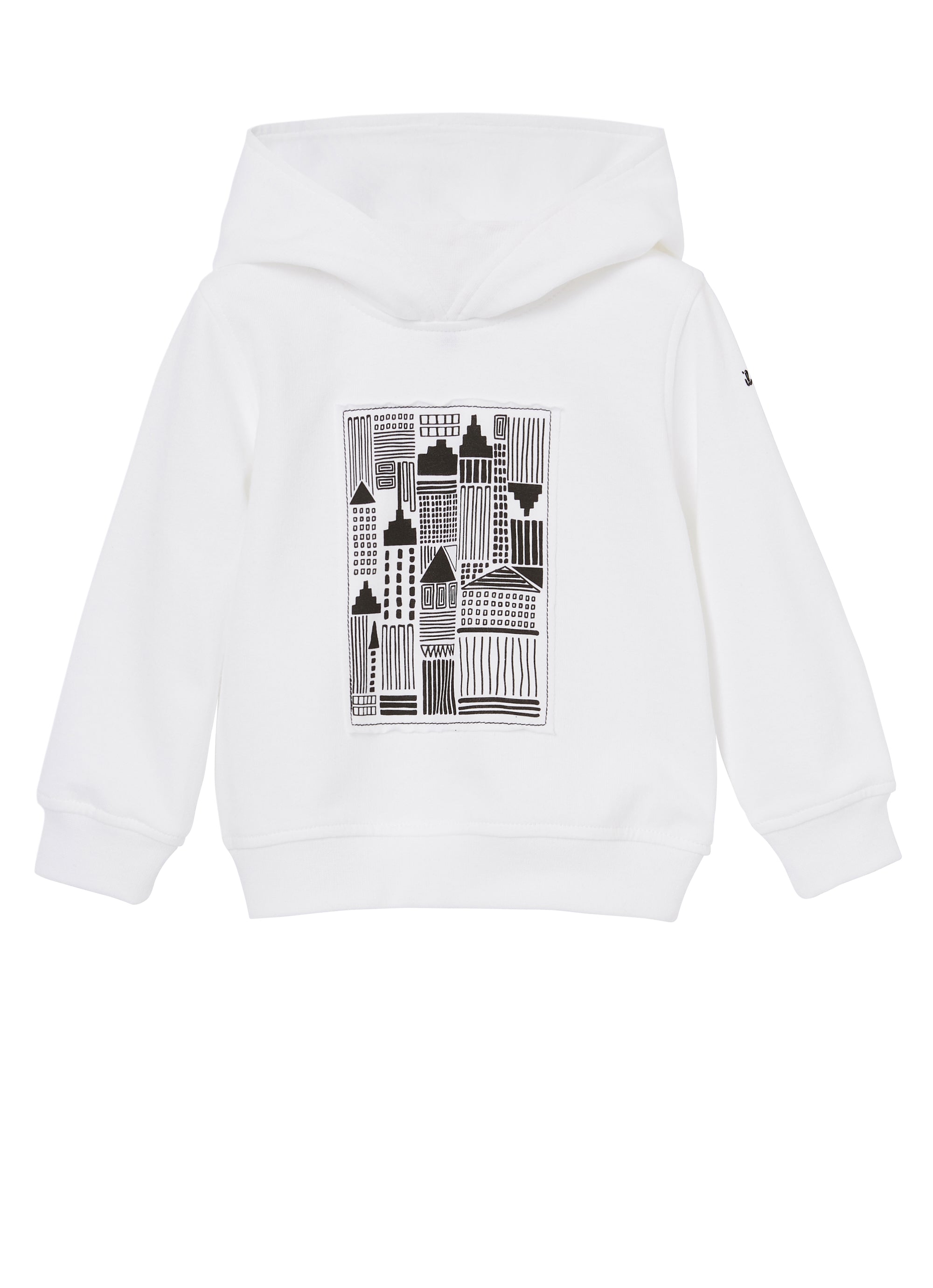 Boys & Girls White Hooded Cotton Sweatshirt