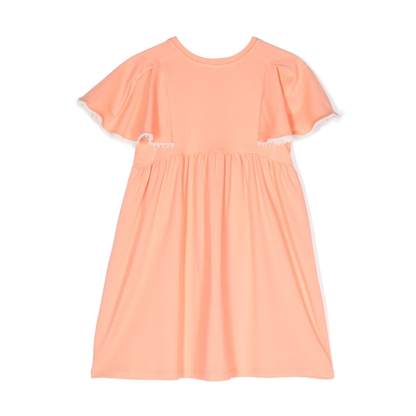 Girls Peach Cotton Dress