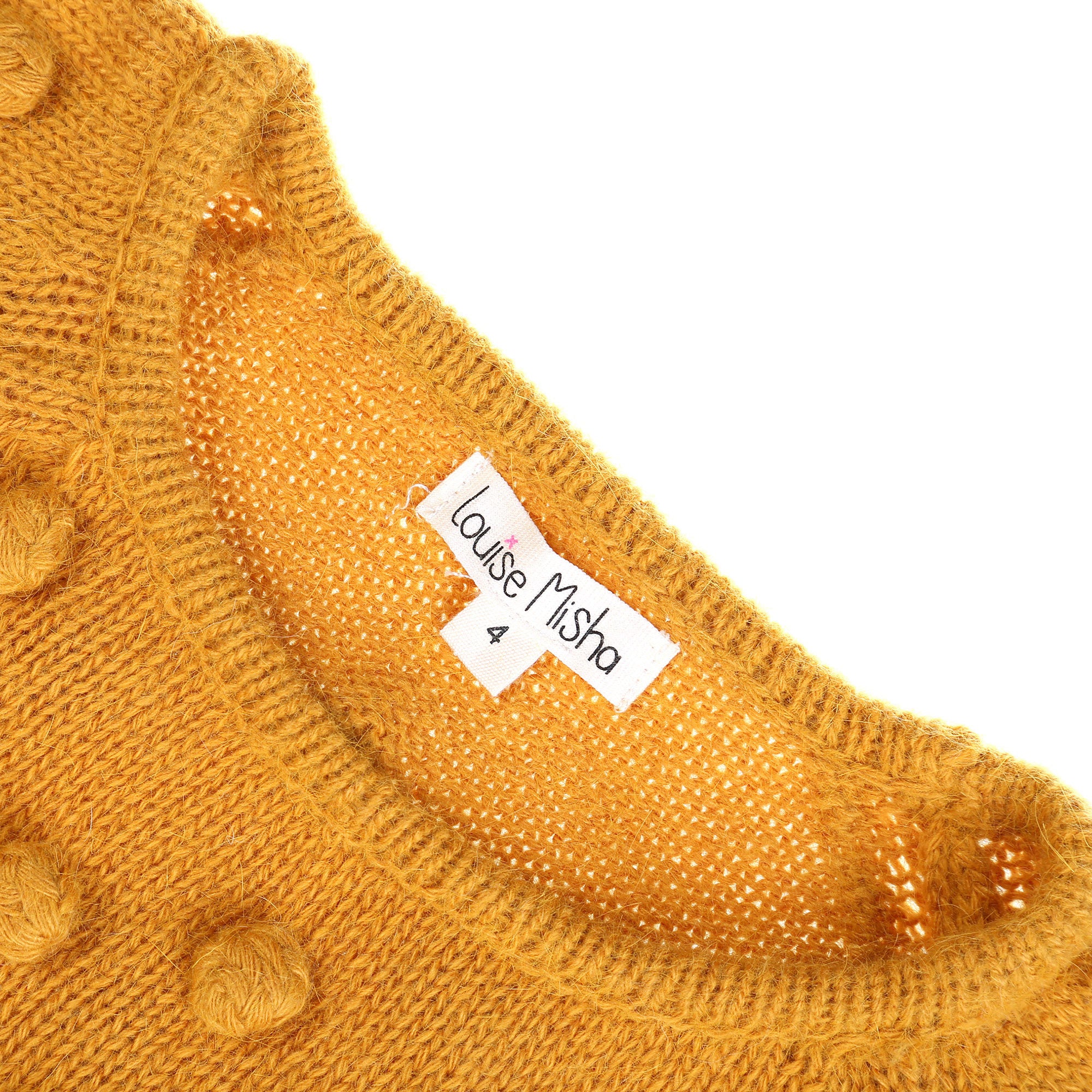 Girls Yellow Knitted Cotton 'Ansel' Sweater - CÉMAROSE | Children's Fashion Store - 4