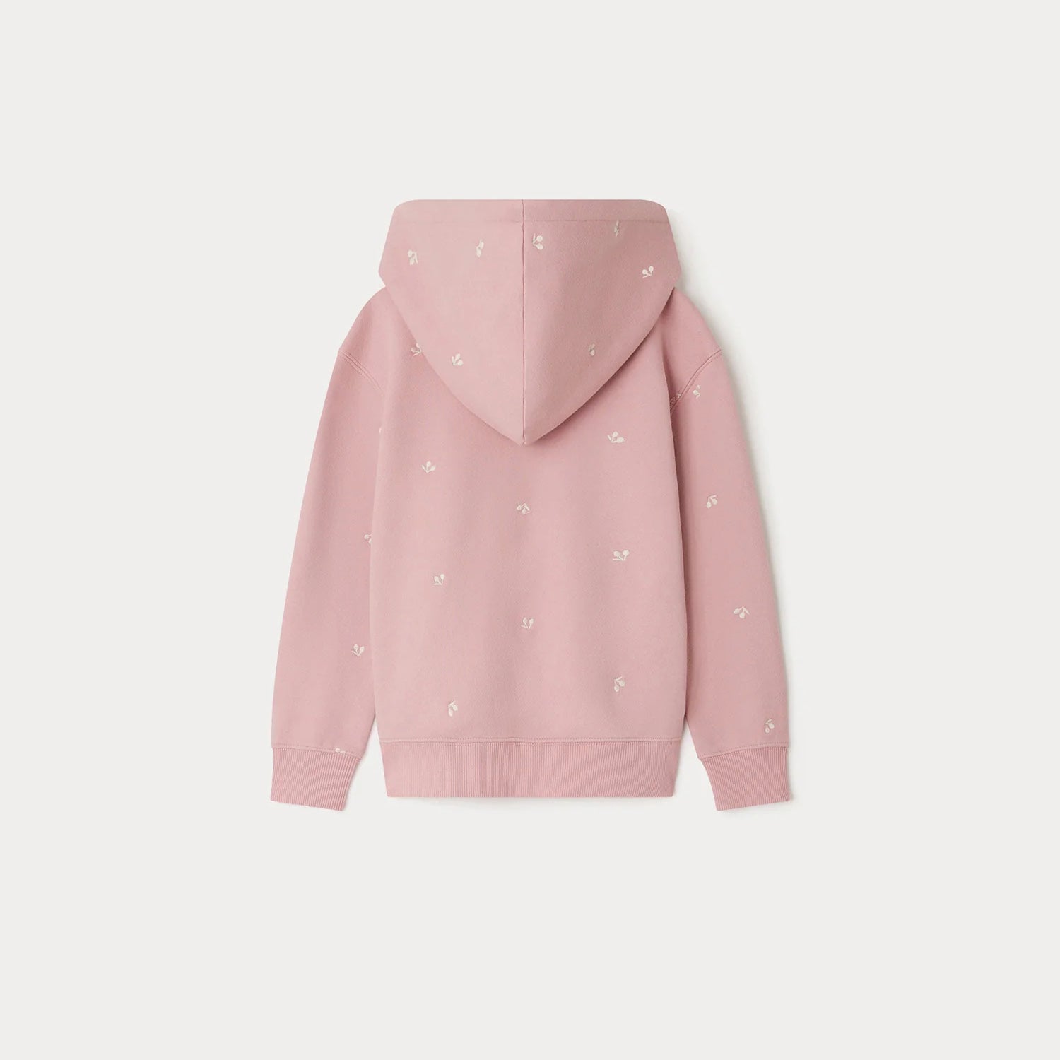 Girls Pink Embroidered Zip-Up Top