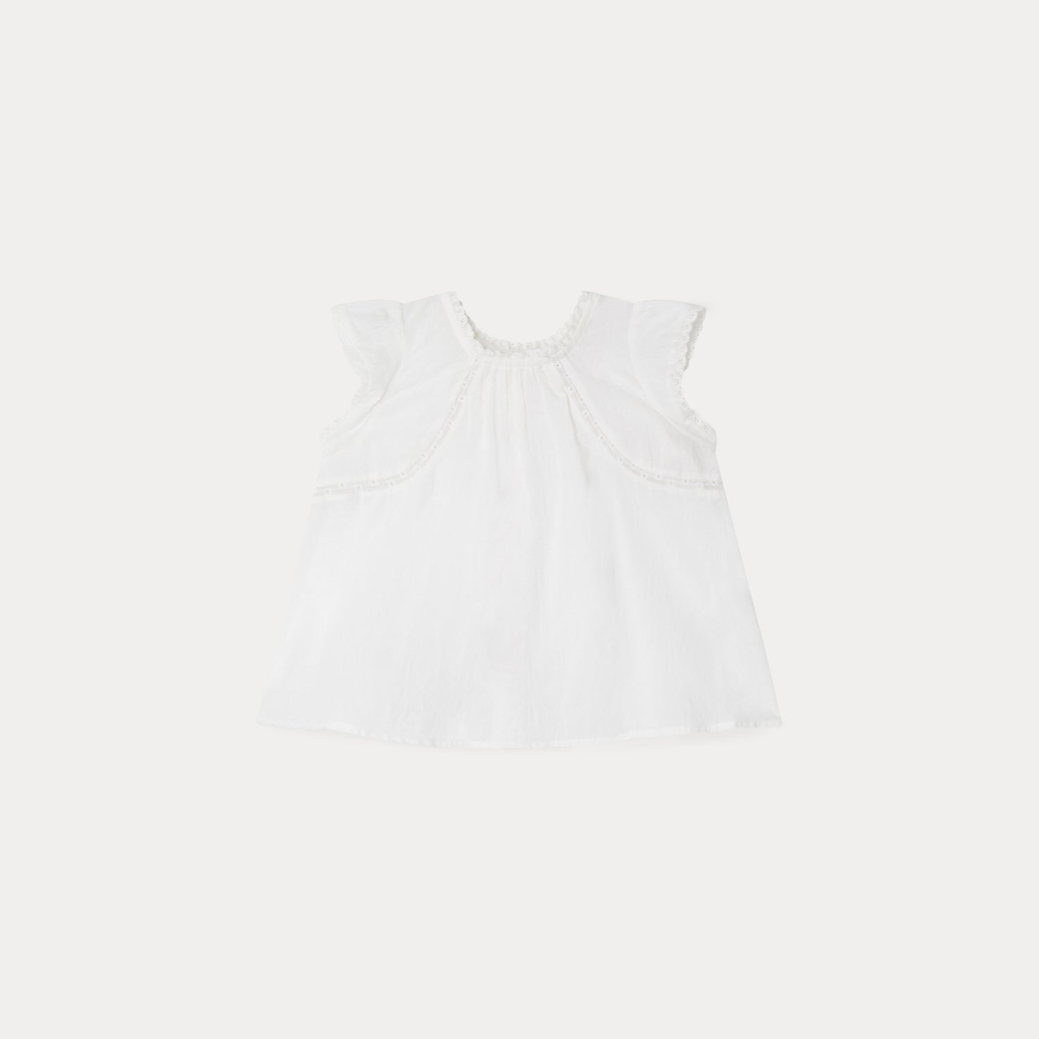 Baby Girls White Cotton Top