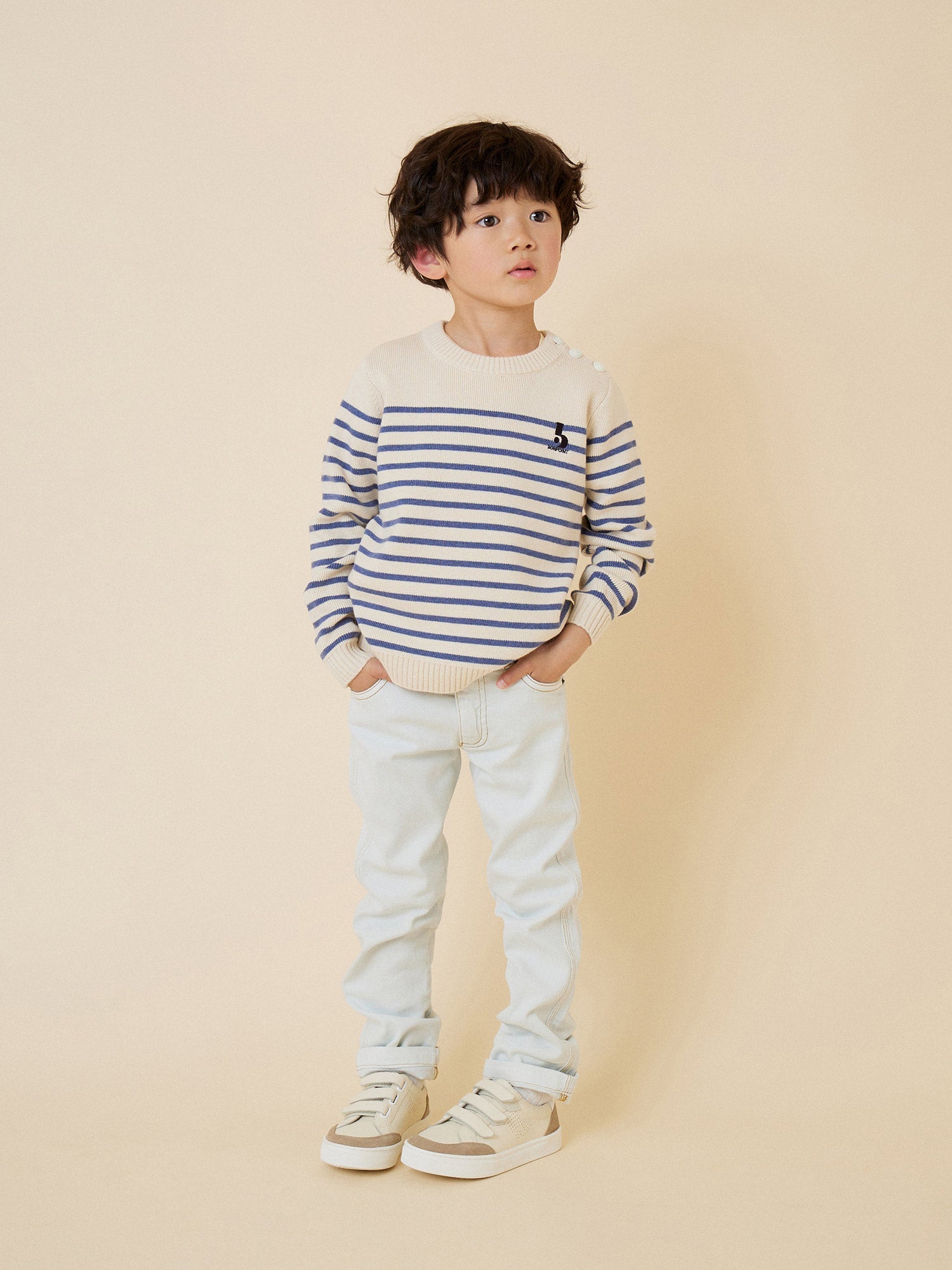 Boys Light Blue Cotton Trousers