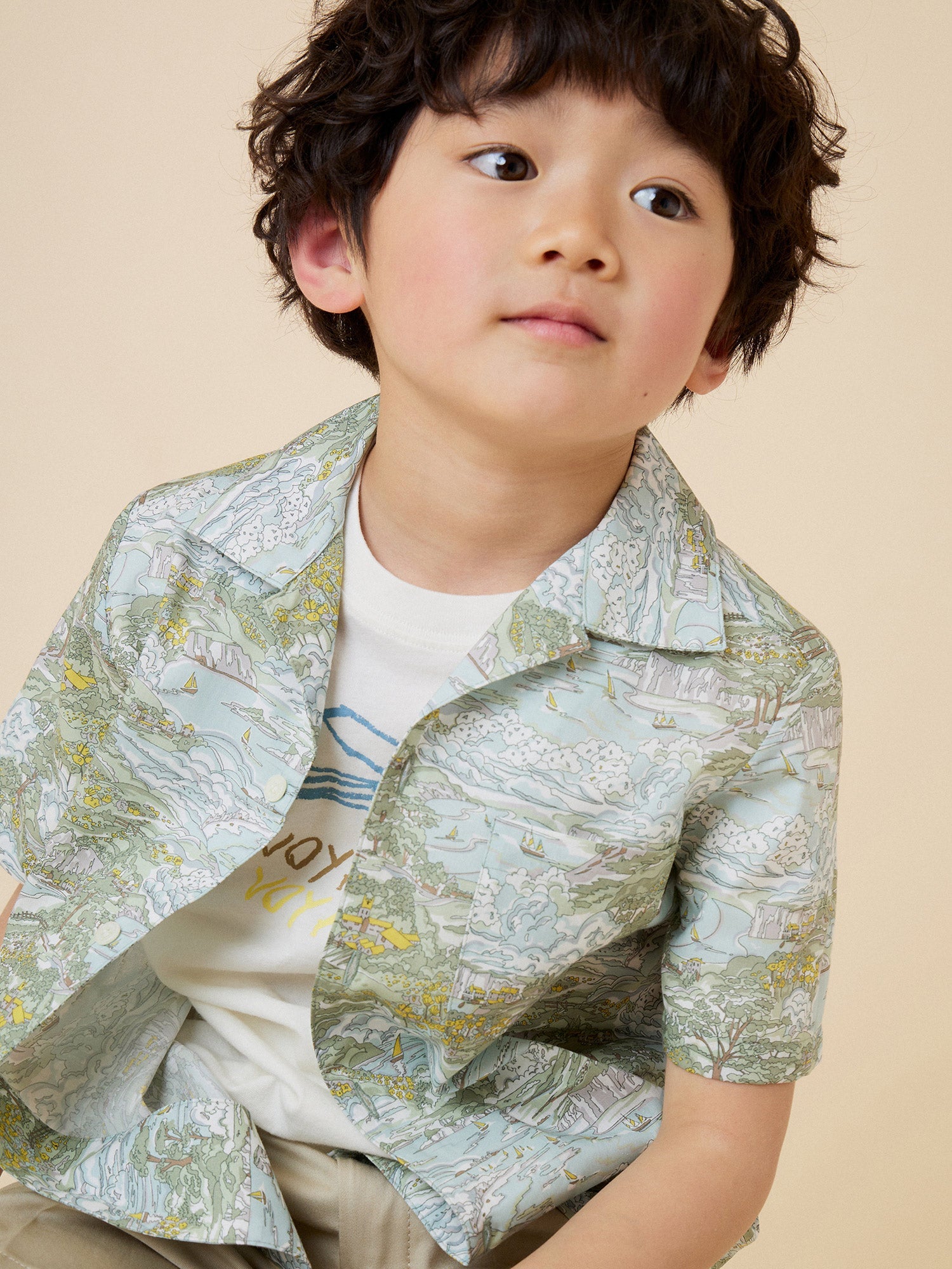 Boys Green Cotton Shirt