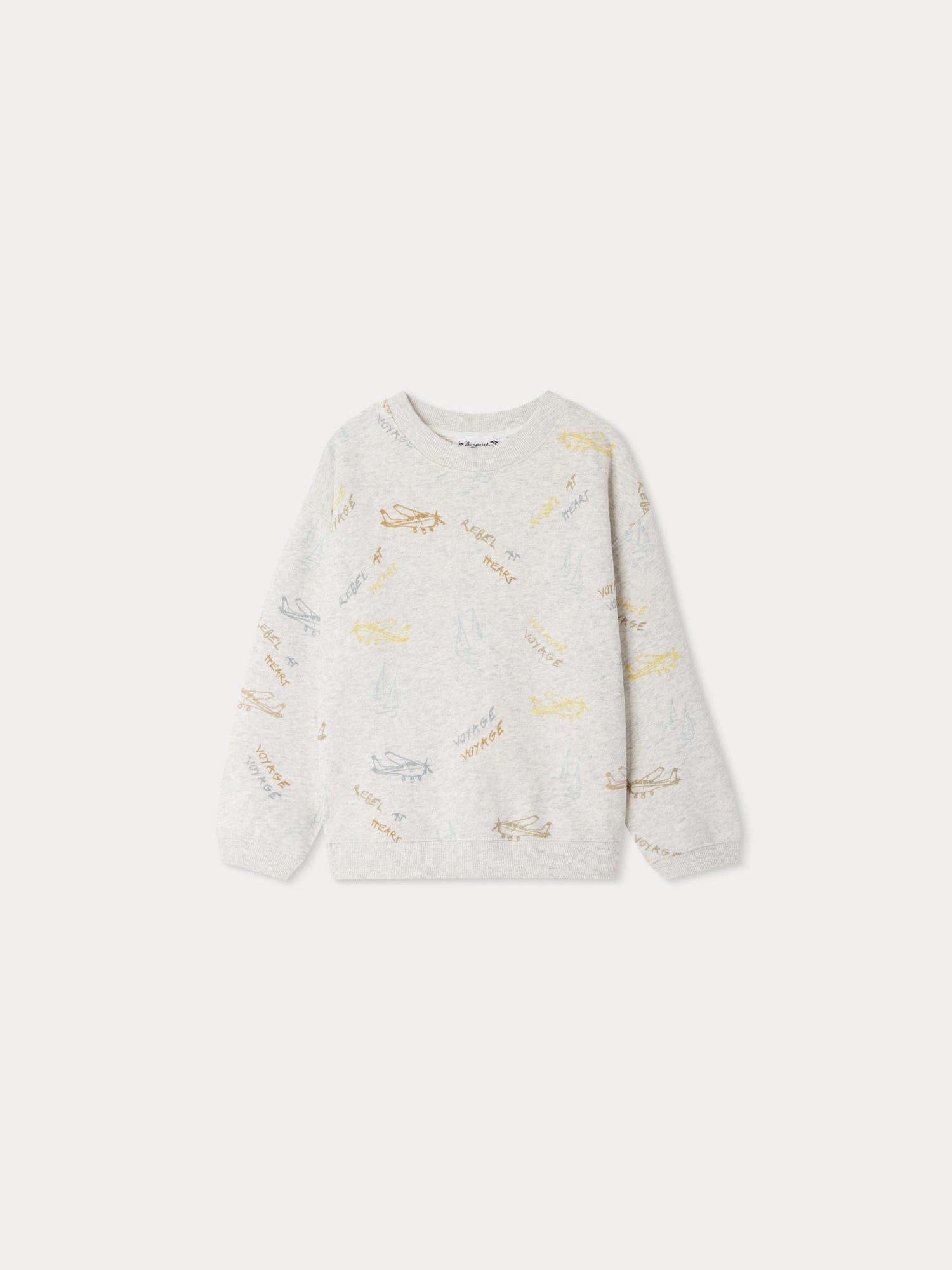 Sweat-shirt en coton gris imprimé pour garçons