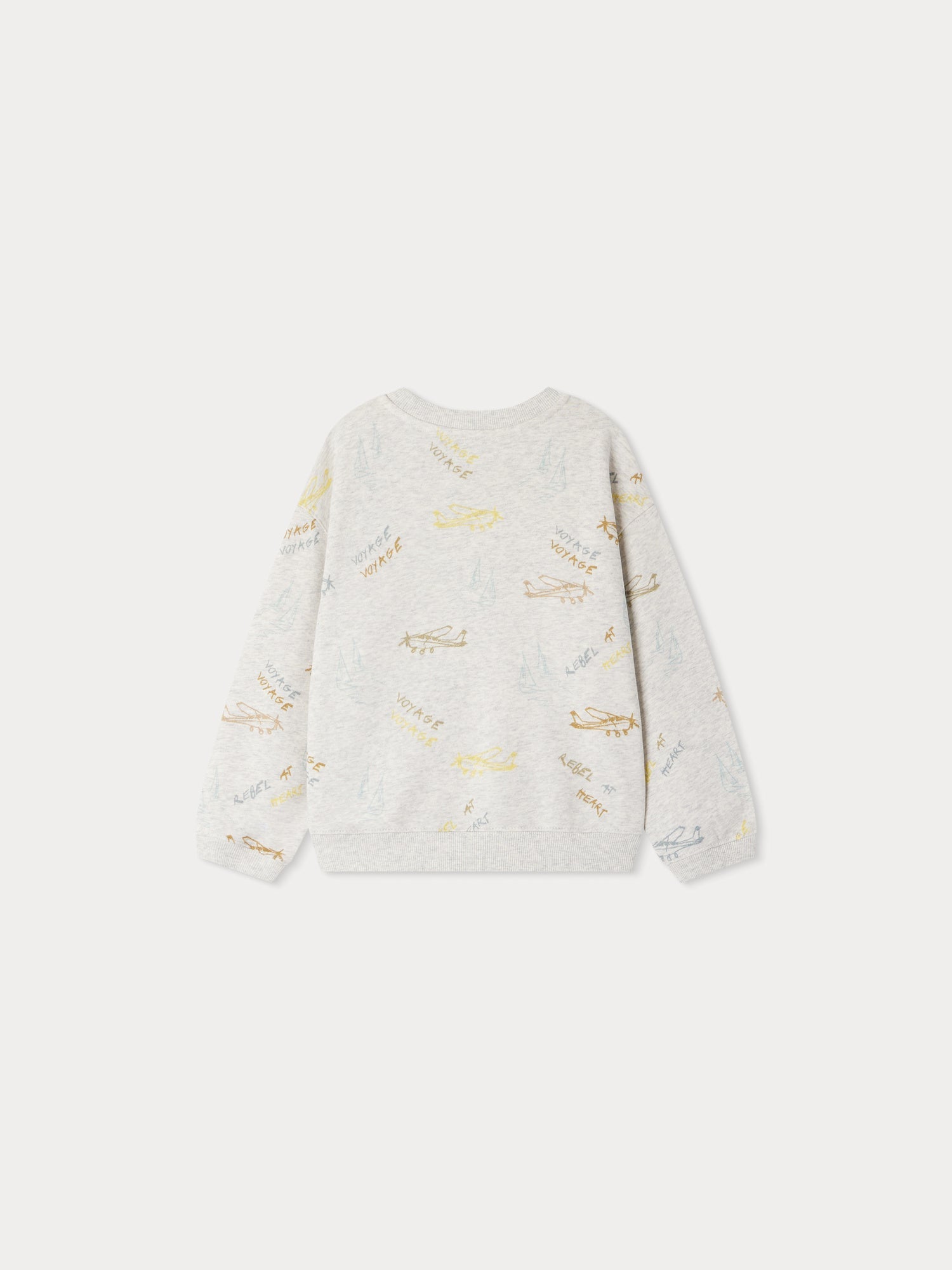 Sweat-shirt en coton gris imprimé pour garçons