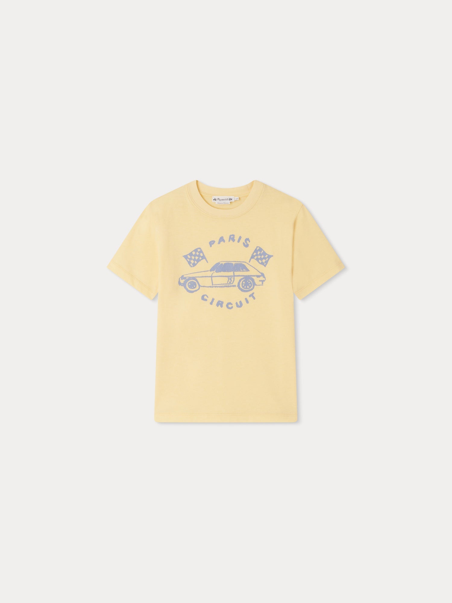 Boys Yellow Printed Cotton T-Shirt