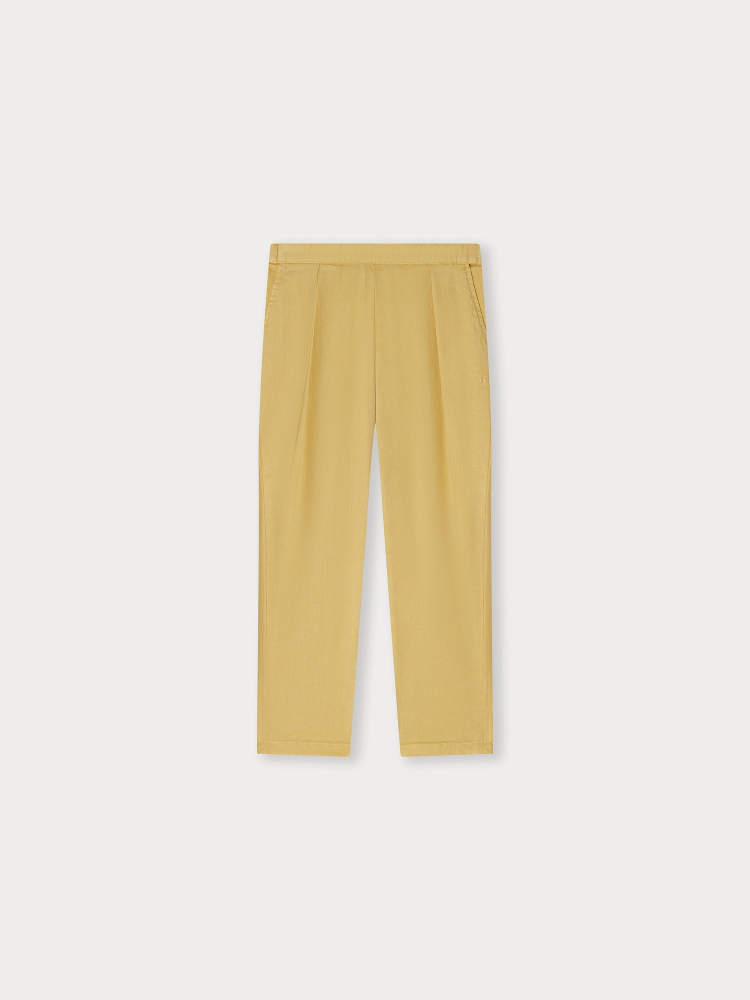 Girls Yellow Cotton Trousers