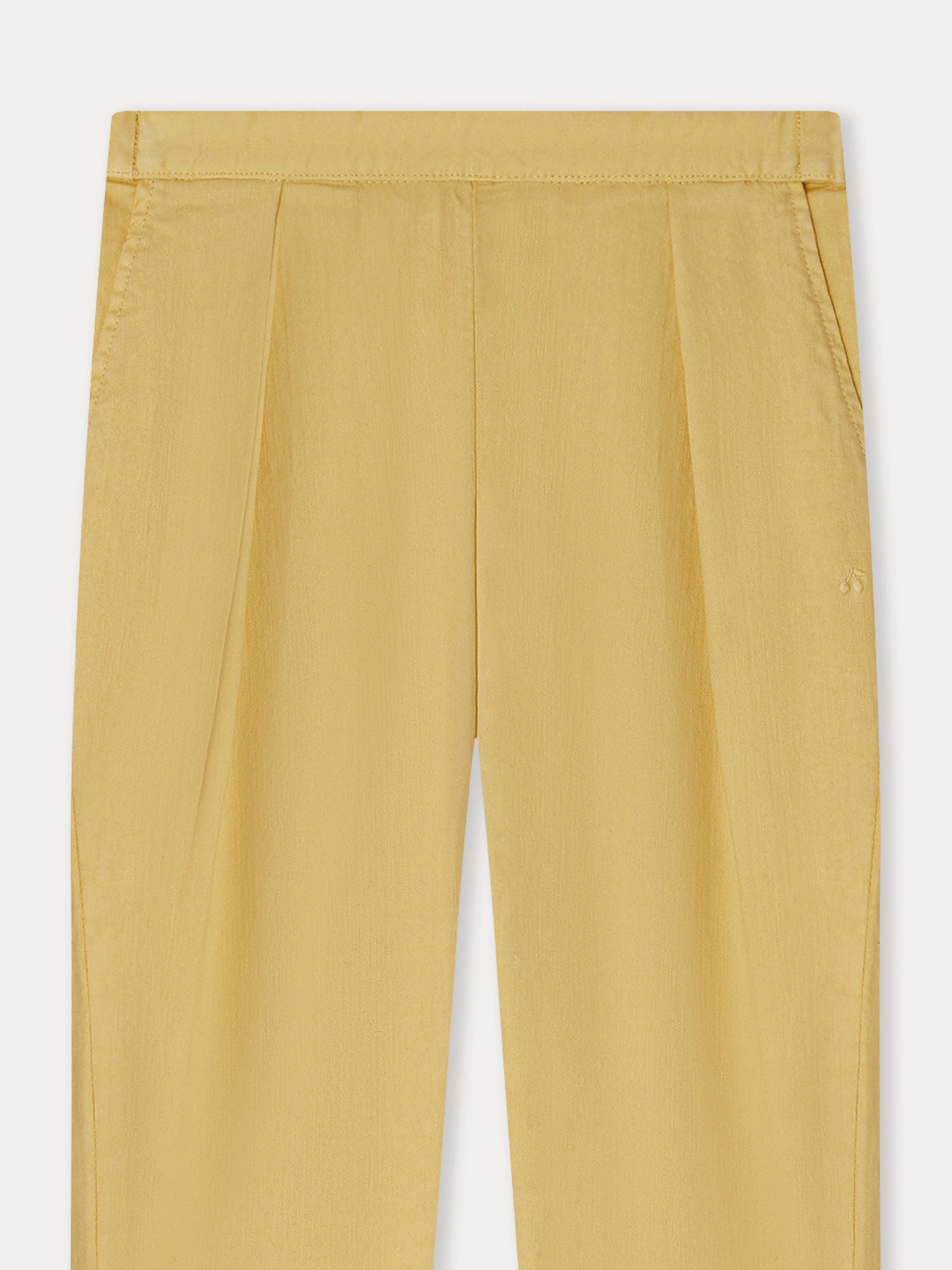 Girls Yellow Cotton Trousers
