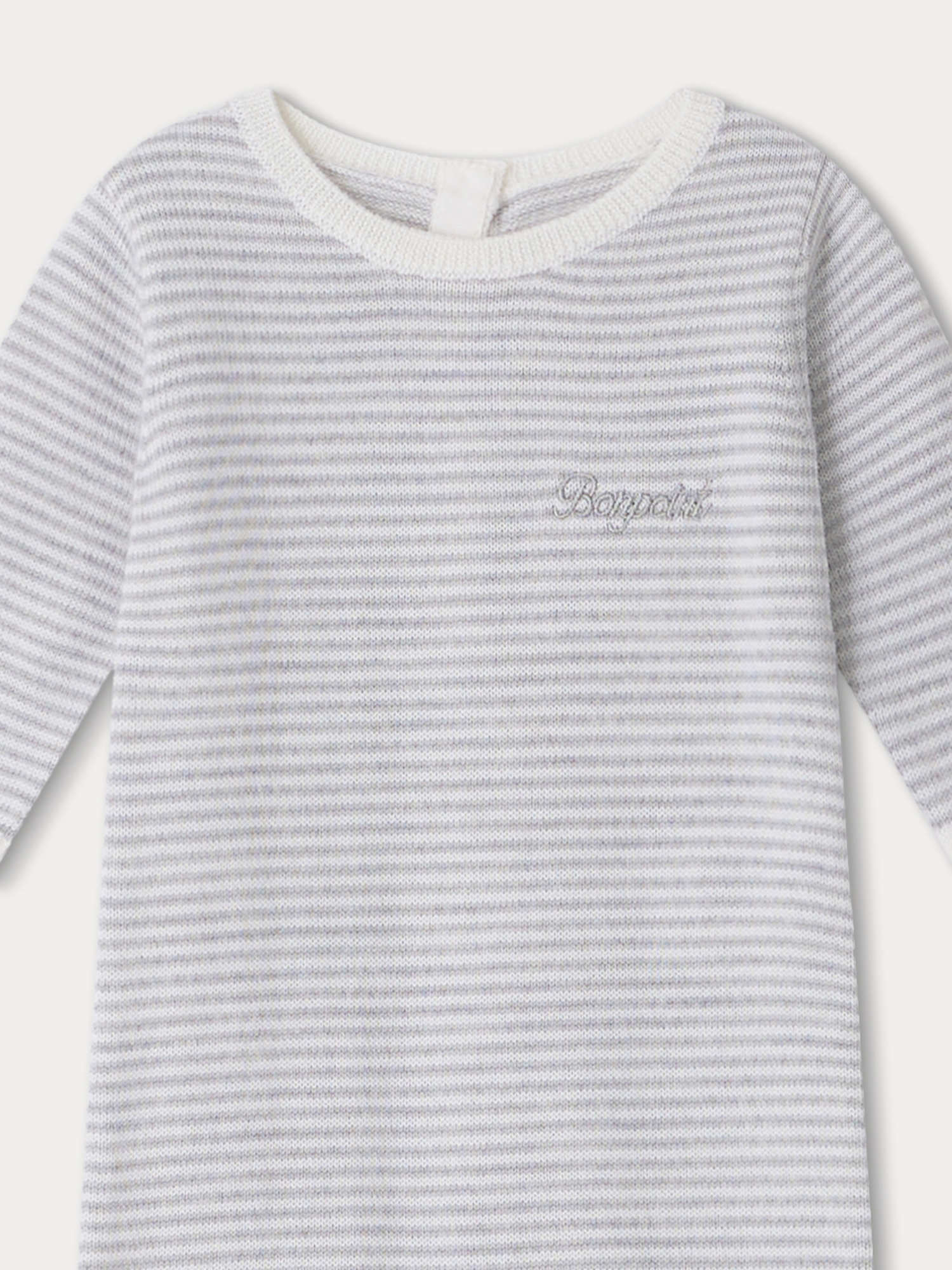 Baby Boys Blue Stripes Wool Babysuit