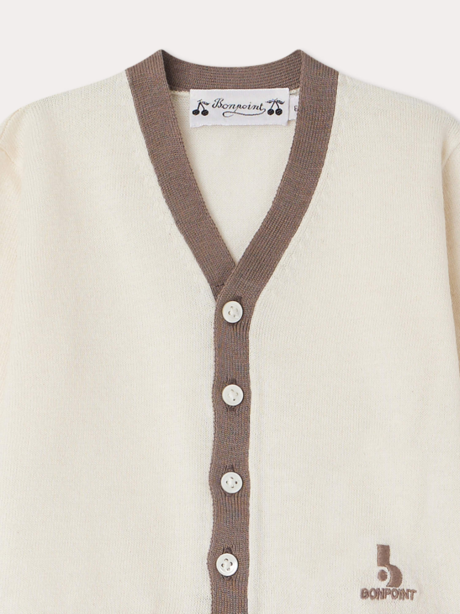 Baby Boys White Cotton Cardigan