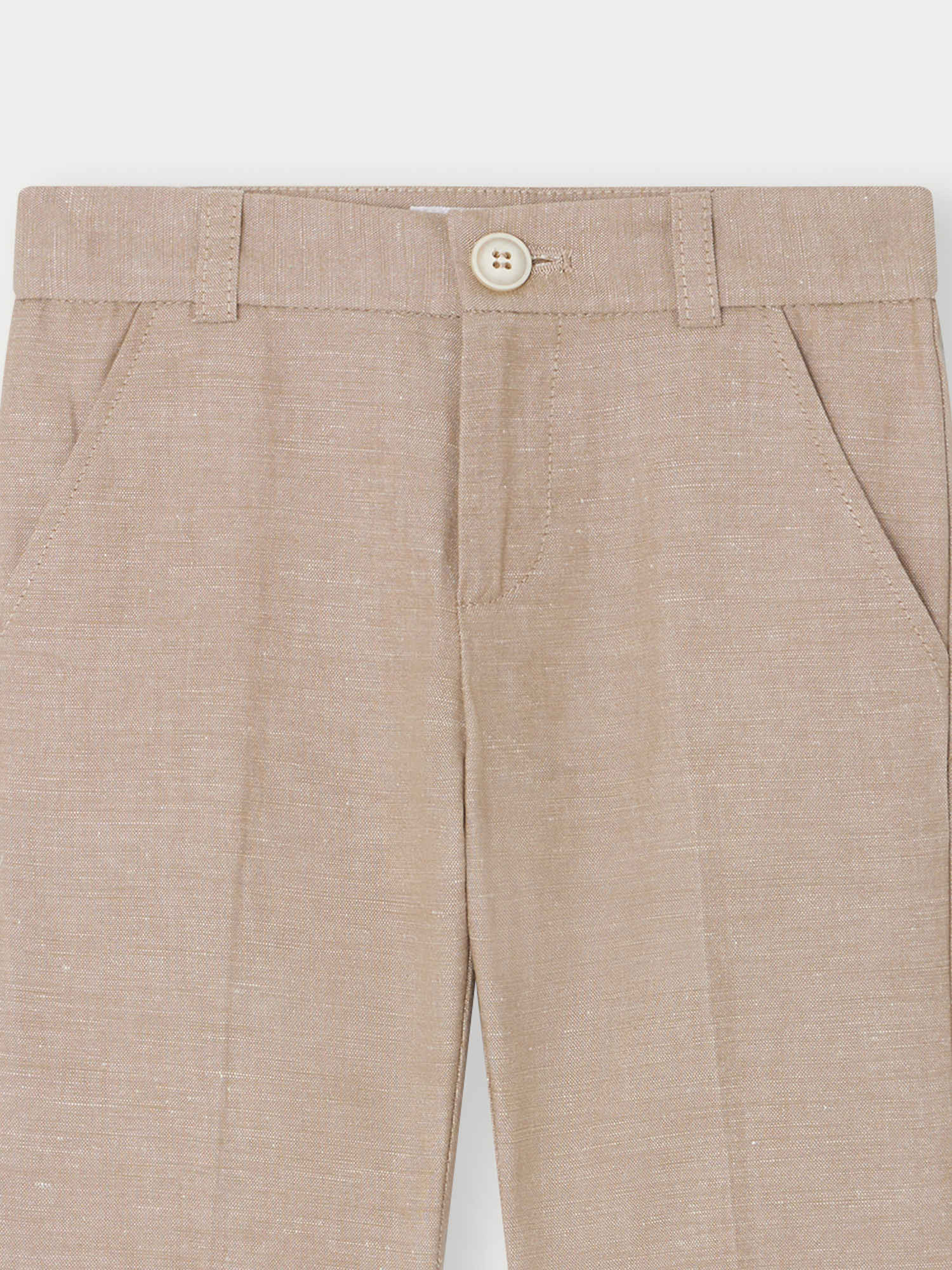 Baby Boys Beige Cotton Trousers