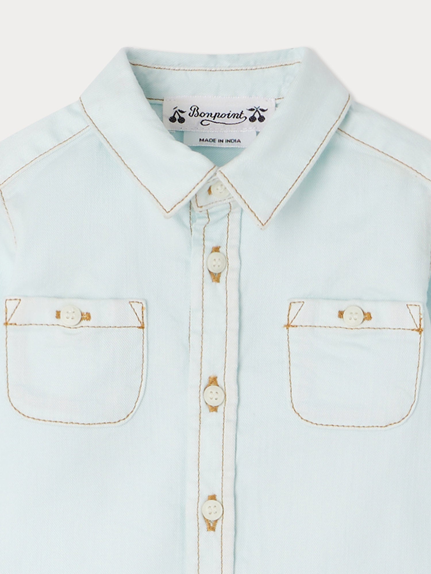 Baby Boys Blue Cotton Shirt