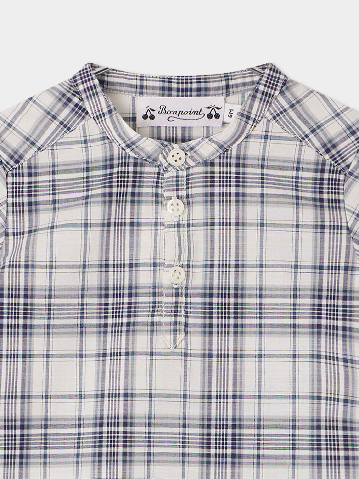 Baby Boys Blue Check Cotton Shirt