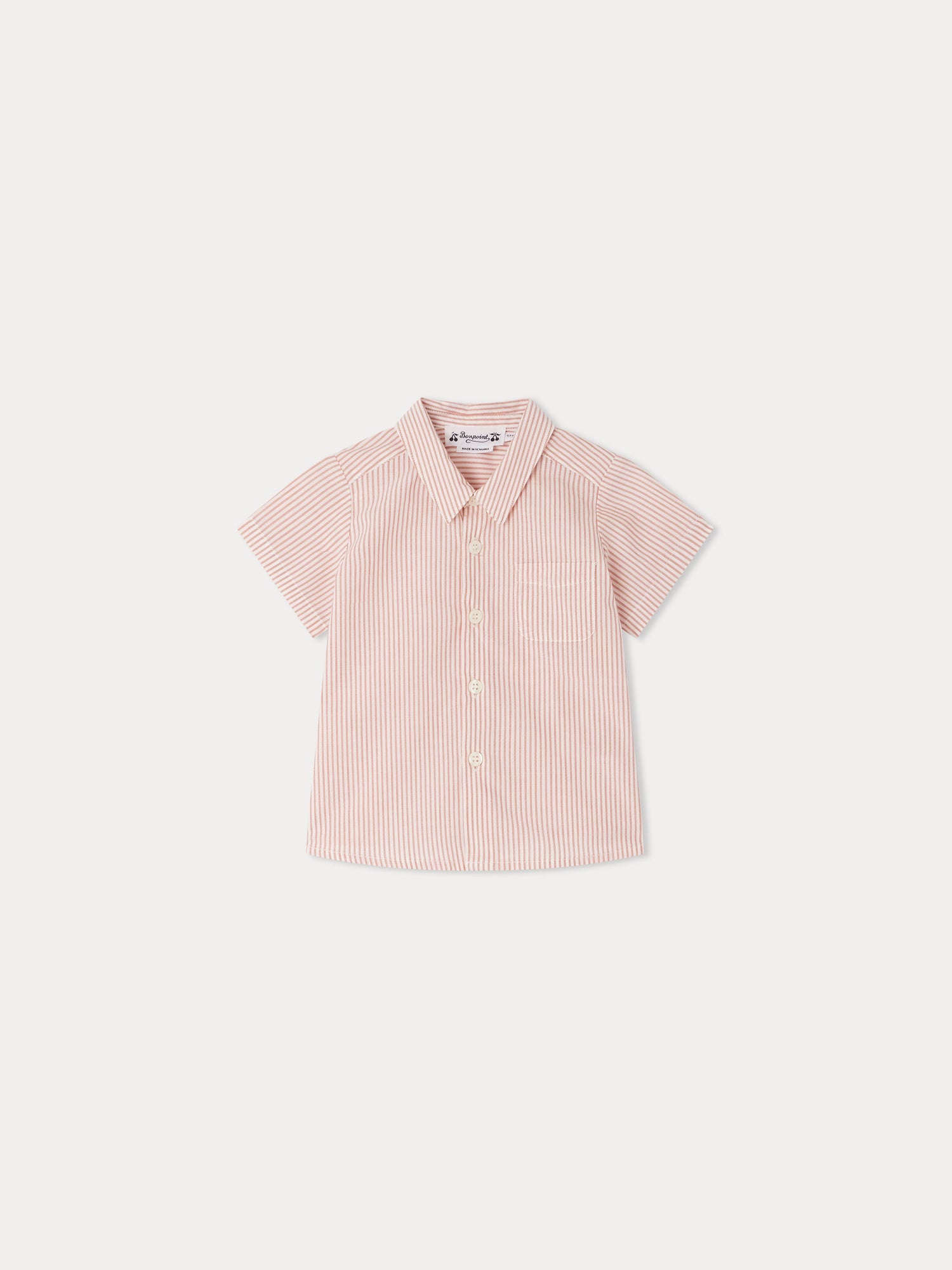 Baby Boys Pink Stripes Cotton Shirt
