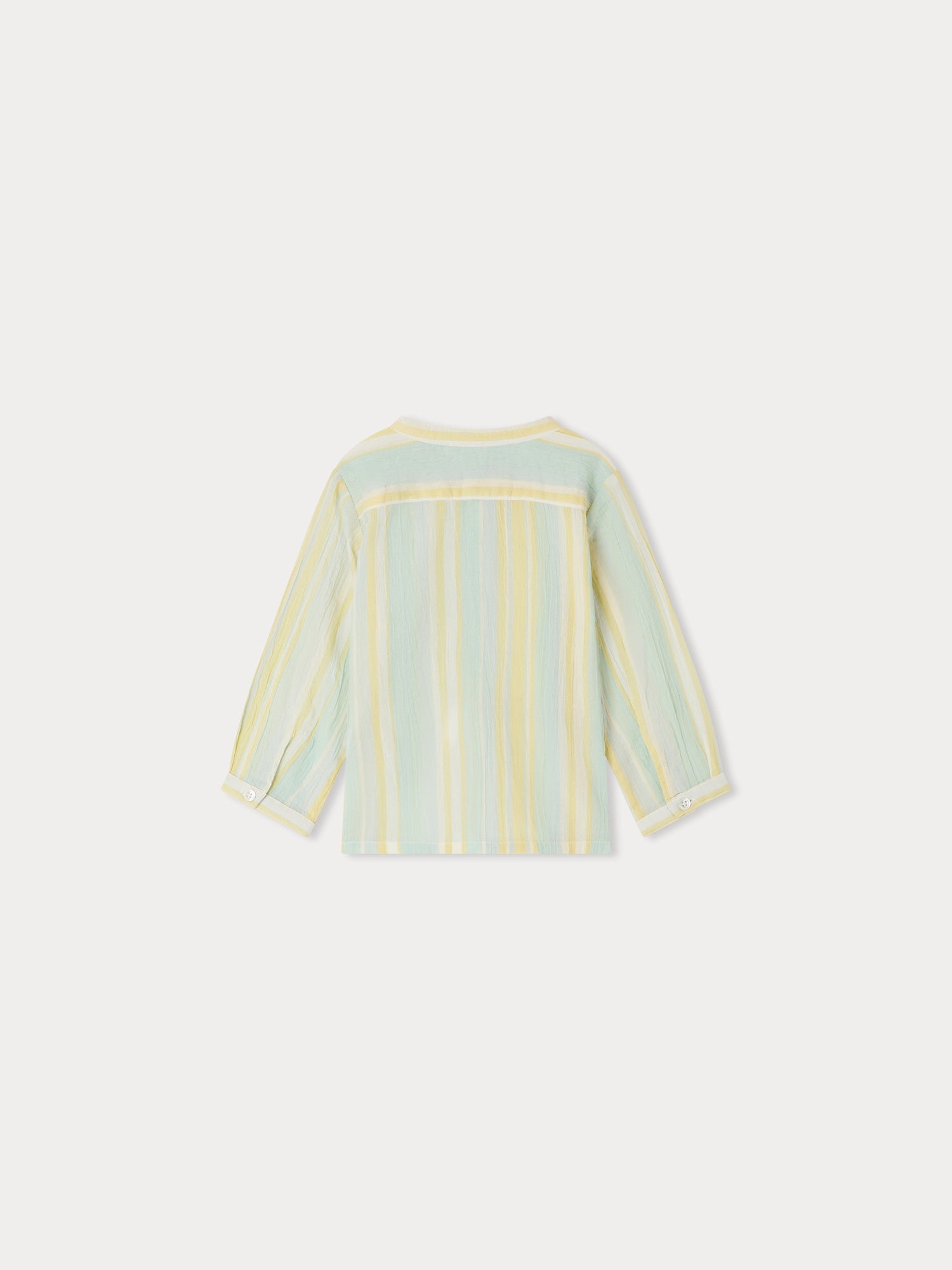 Baby Boys Green Stripes Cotton Shirt