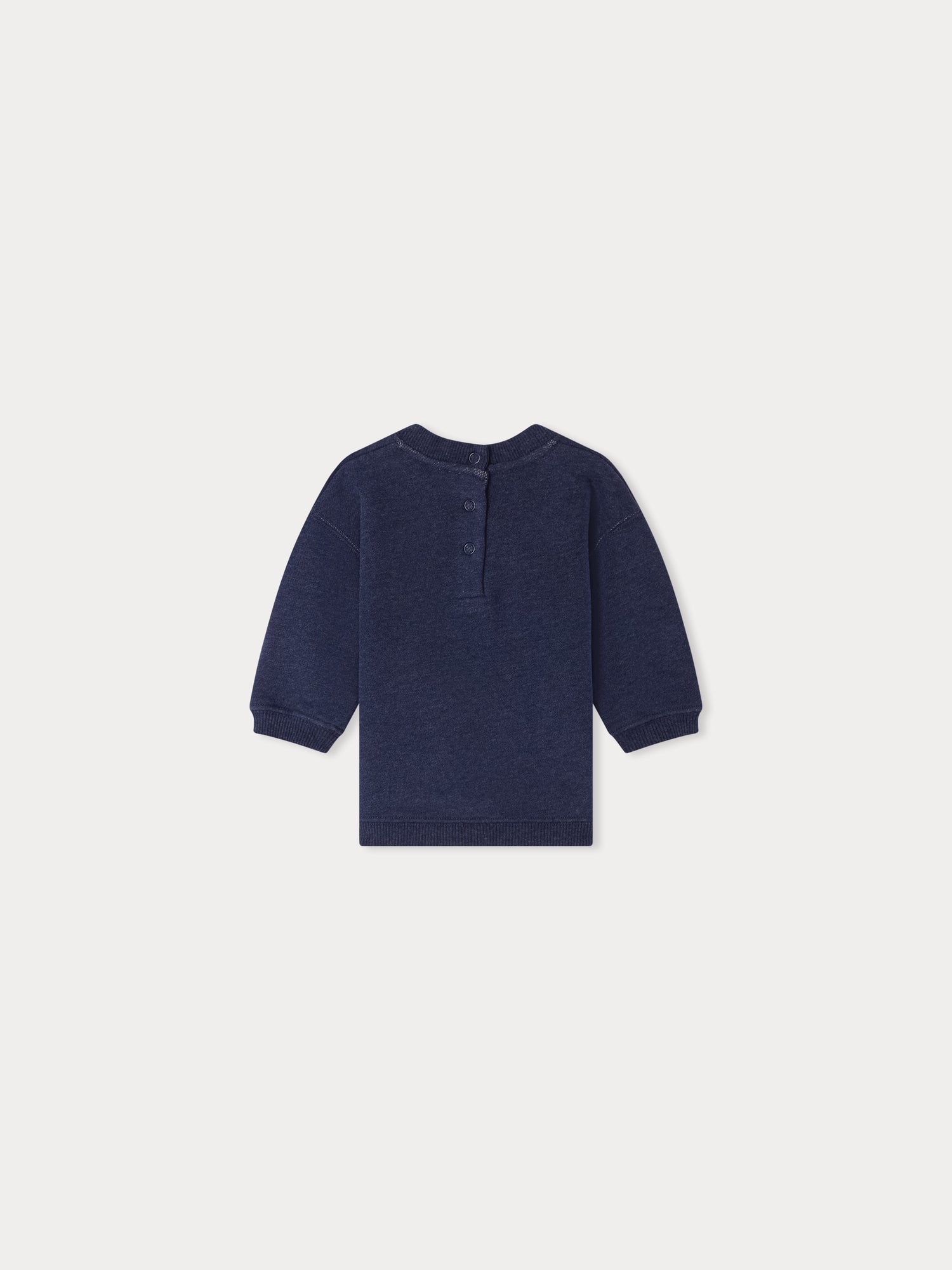 Sweat-shirt en coton bleu foncé avec logo pour bébés garçons et filles