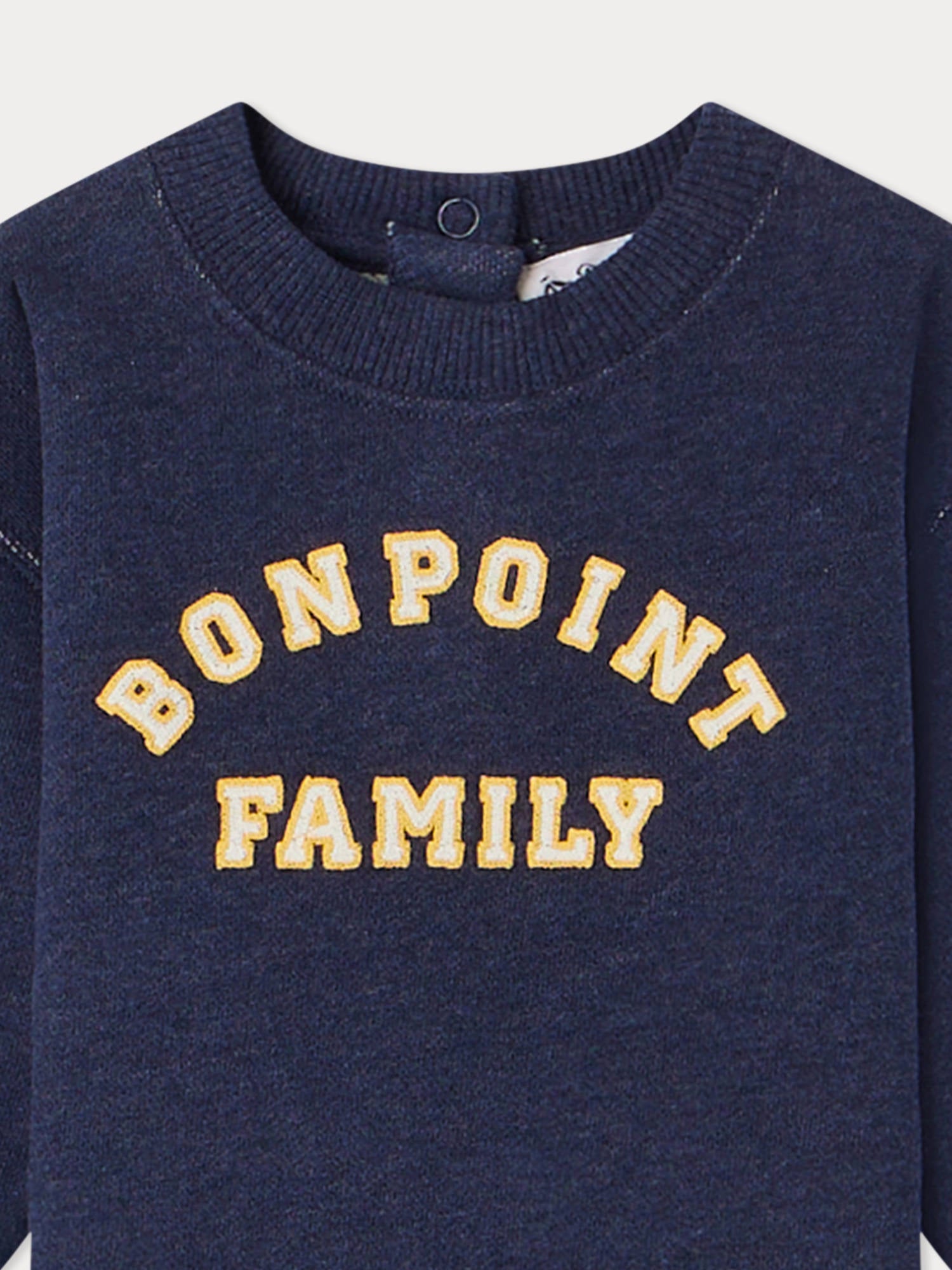 Sweat-shirt en coton bleu foncé avec logo pour bébés garçons et filles