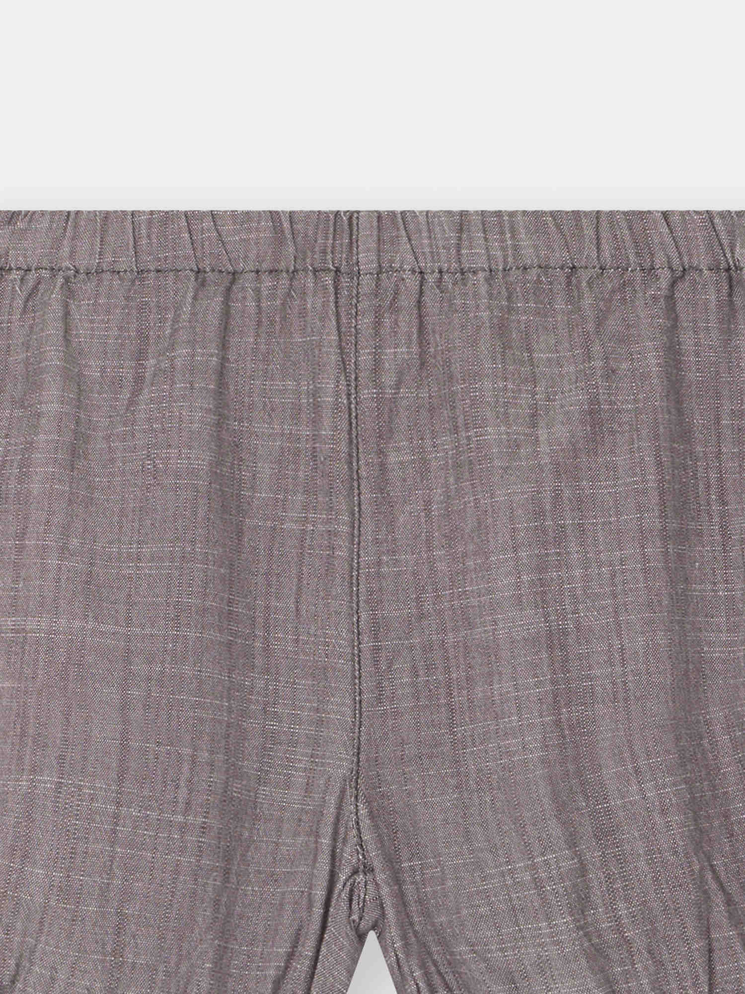 Baby Boys Dark Grey Cotton Shorts