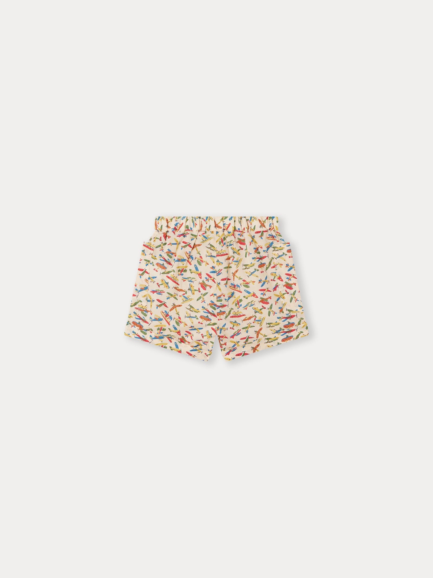 Baby Boys Beige Printed Cotton Shorts