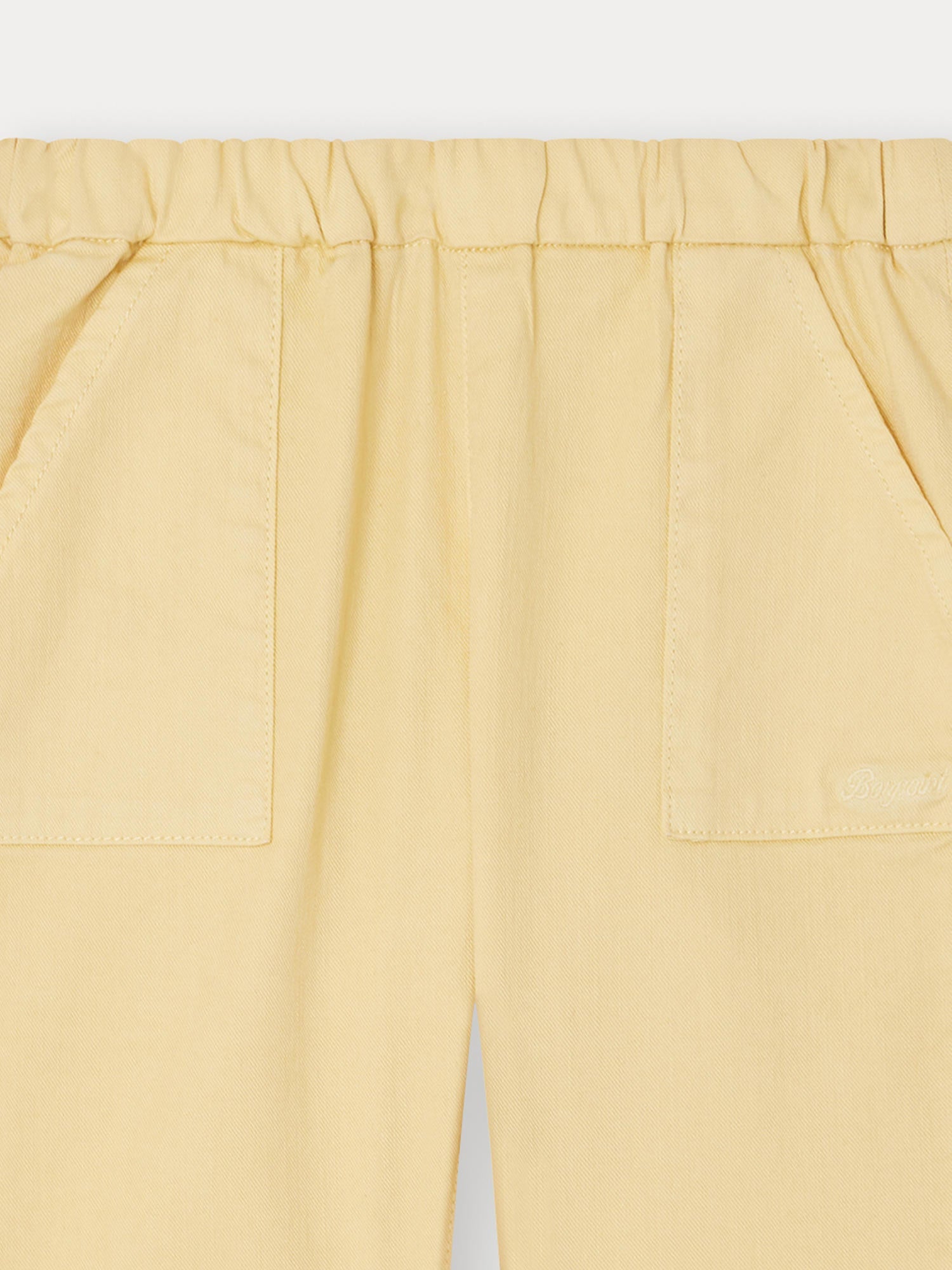 Baby Boys & Girls Yellow Cotton Trousers