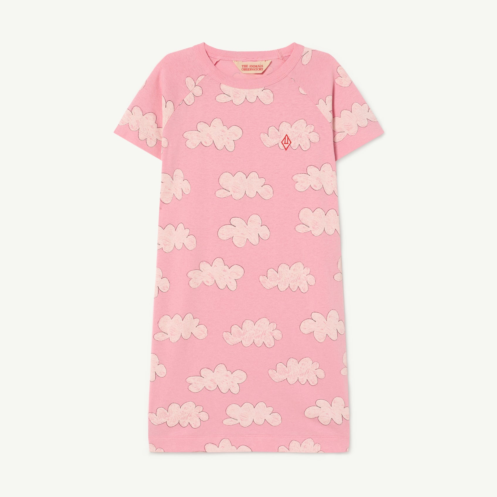 Girls Pink Printed Cotton Dress