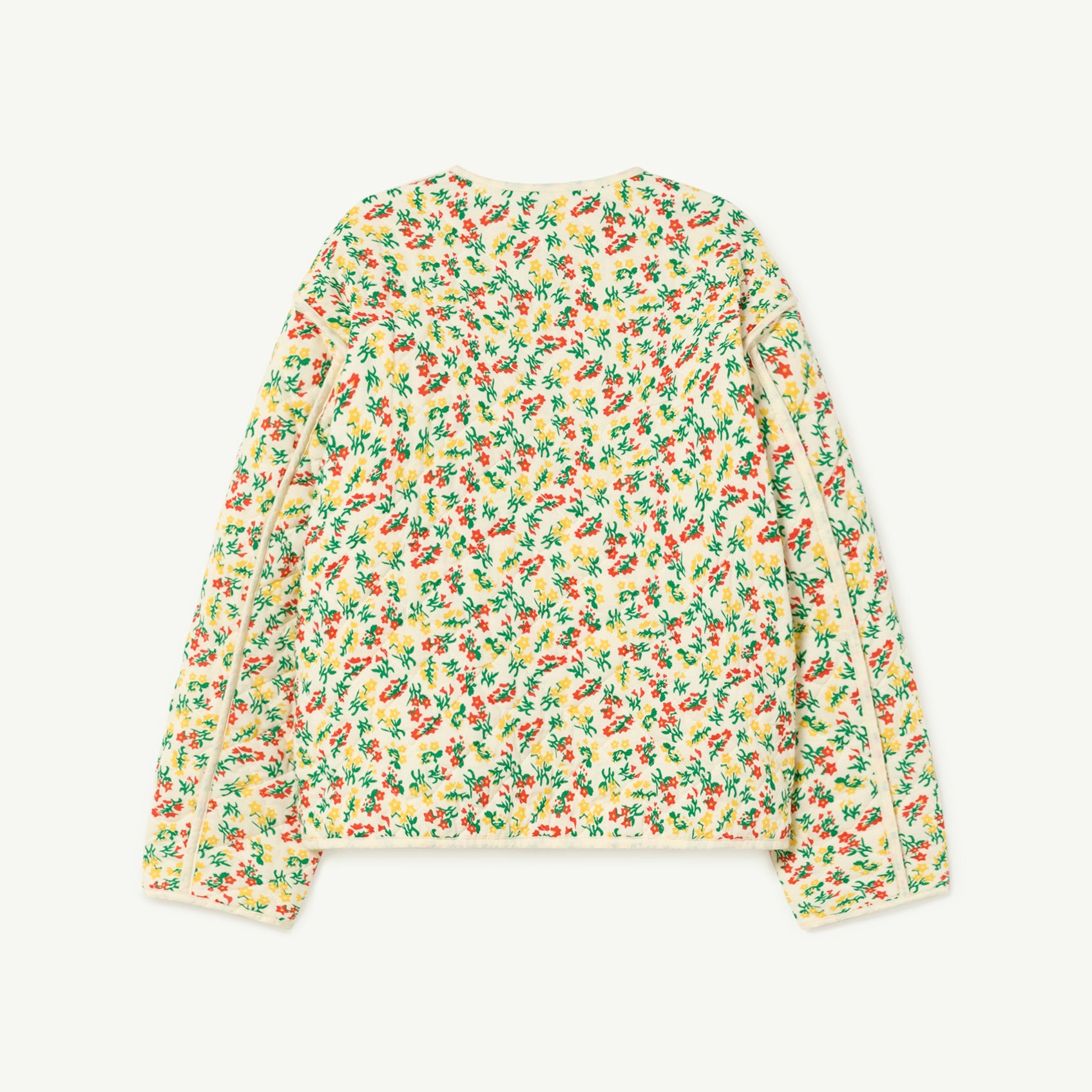 Girls Green Floral Padded Reversible Jacket