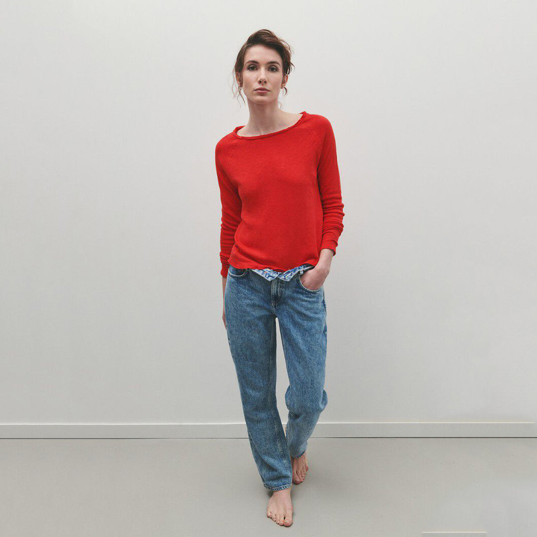 Girls Red Cotton T-Shirt