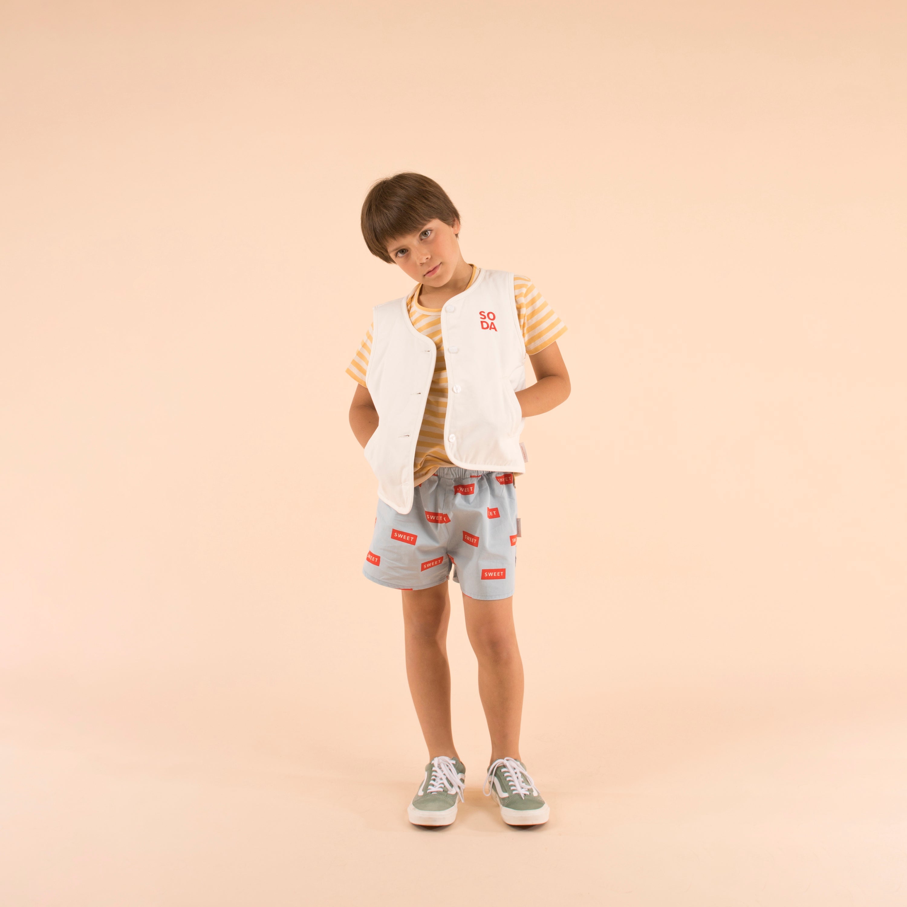 Boys & Girls Mild Blue Cotton Shorts
