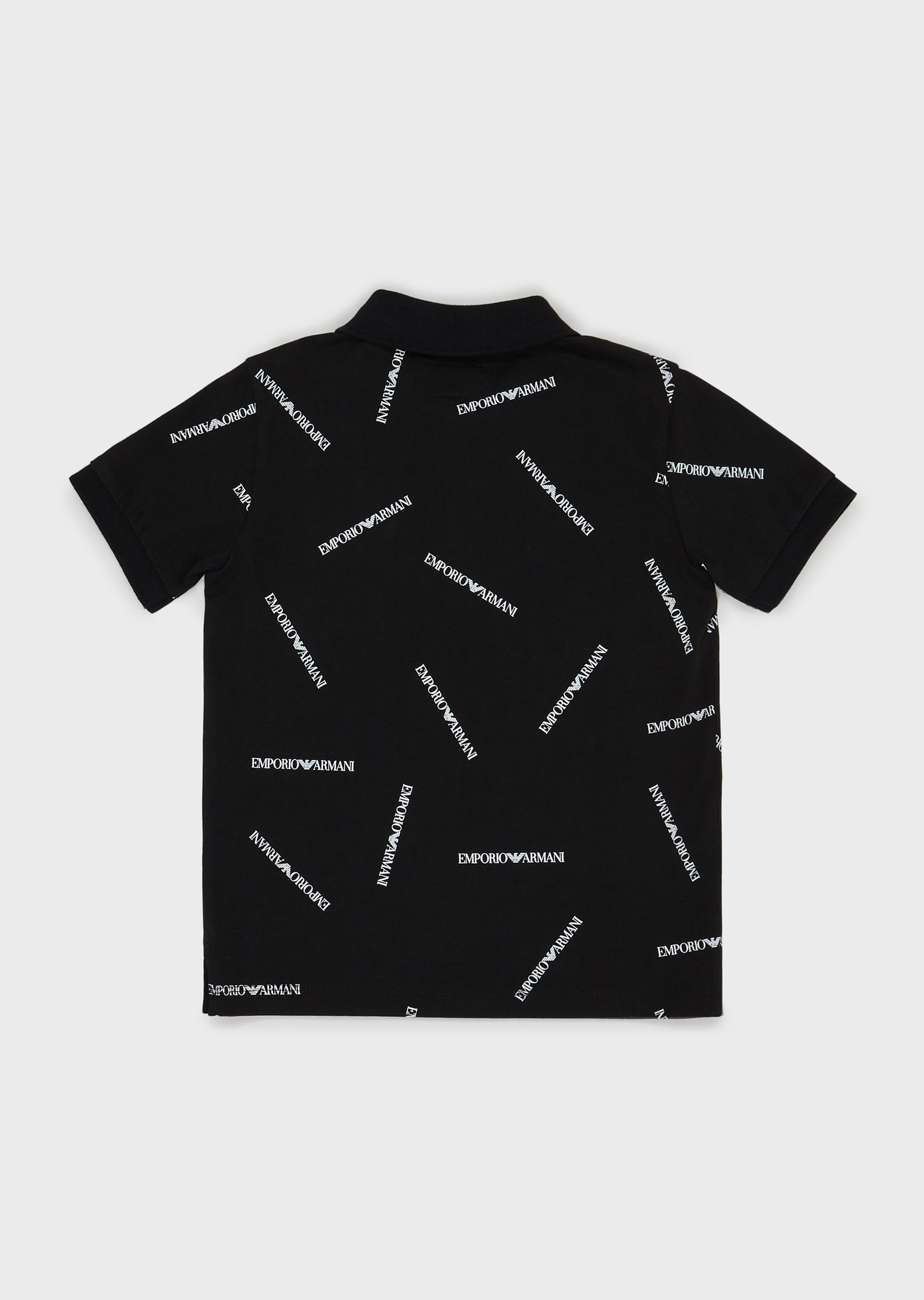 Boys Black Logo Cotton Polo Shirt