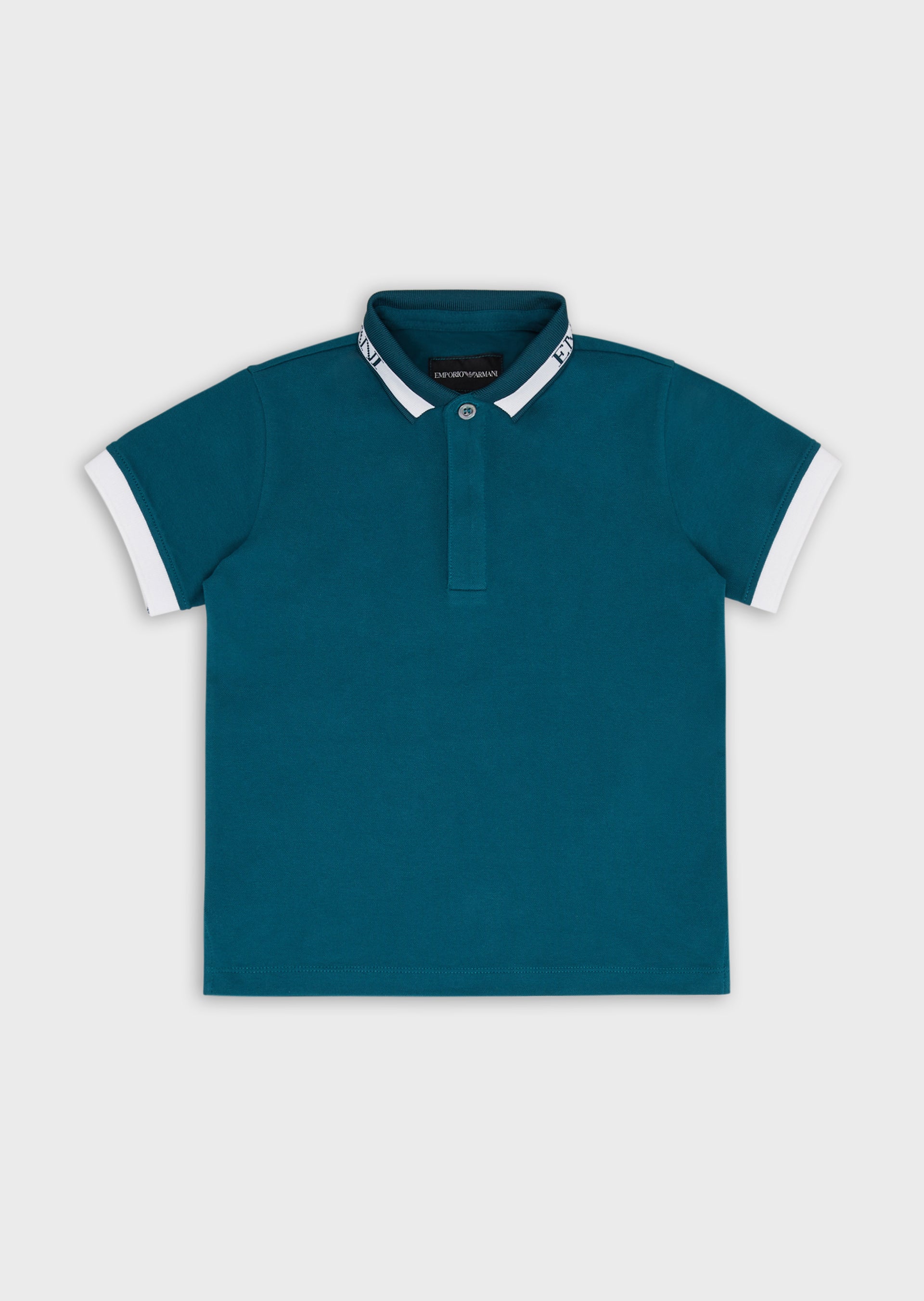 Boys Green Cotton Polo Shirt