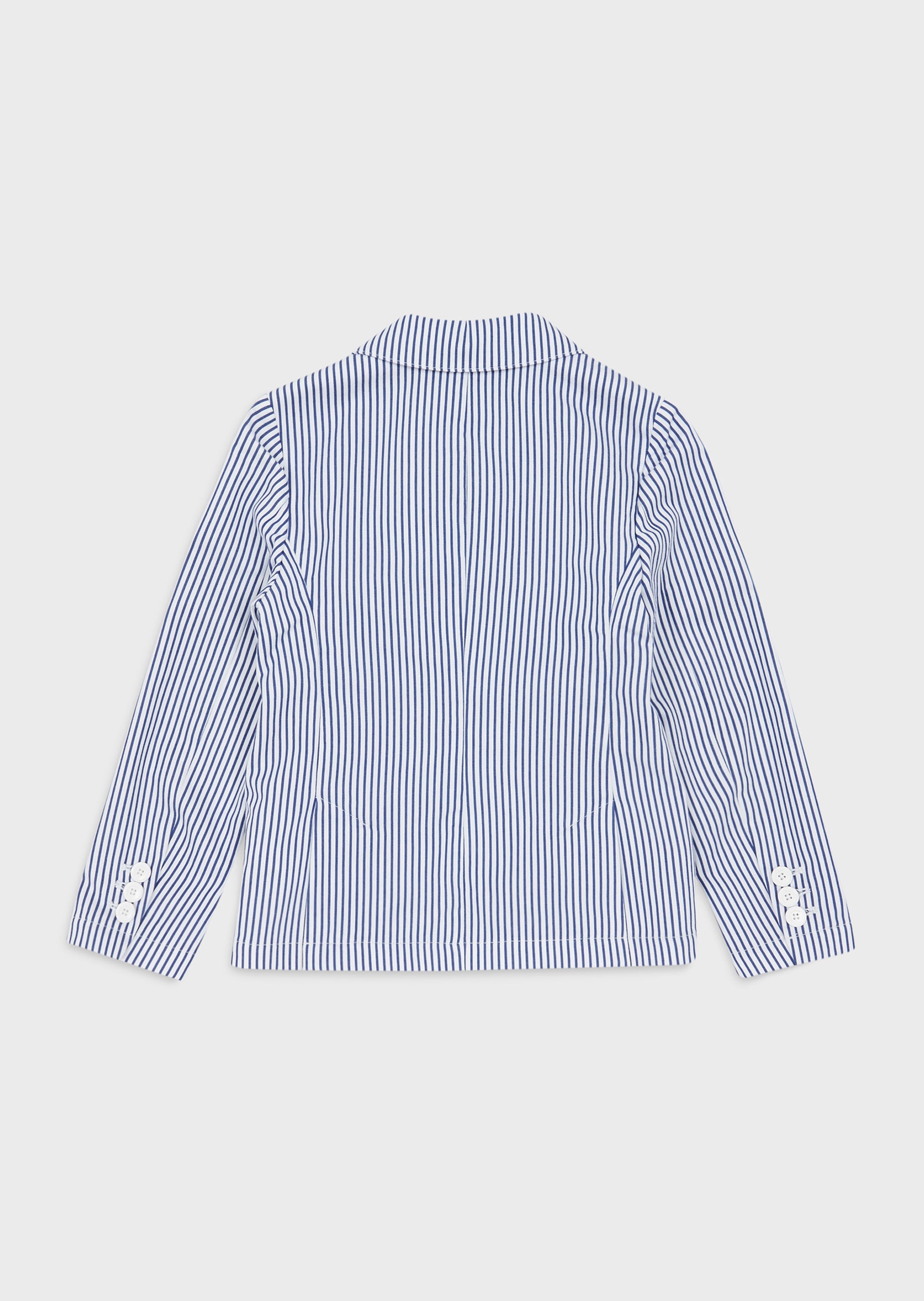 Boys Blue Striped Coat
