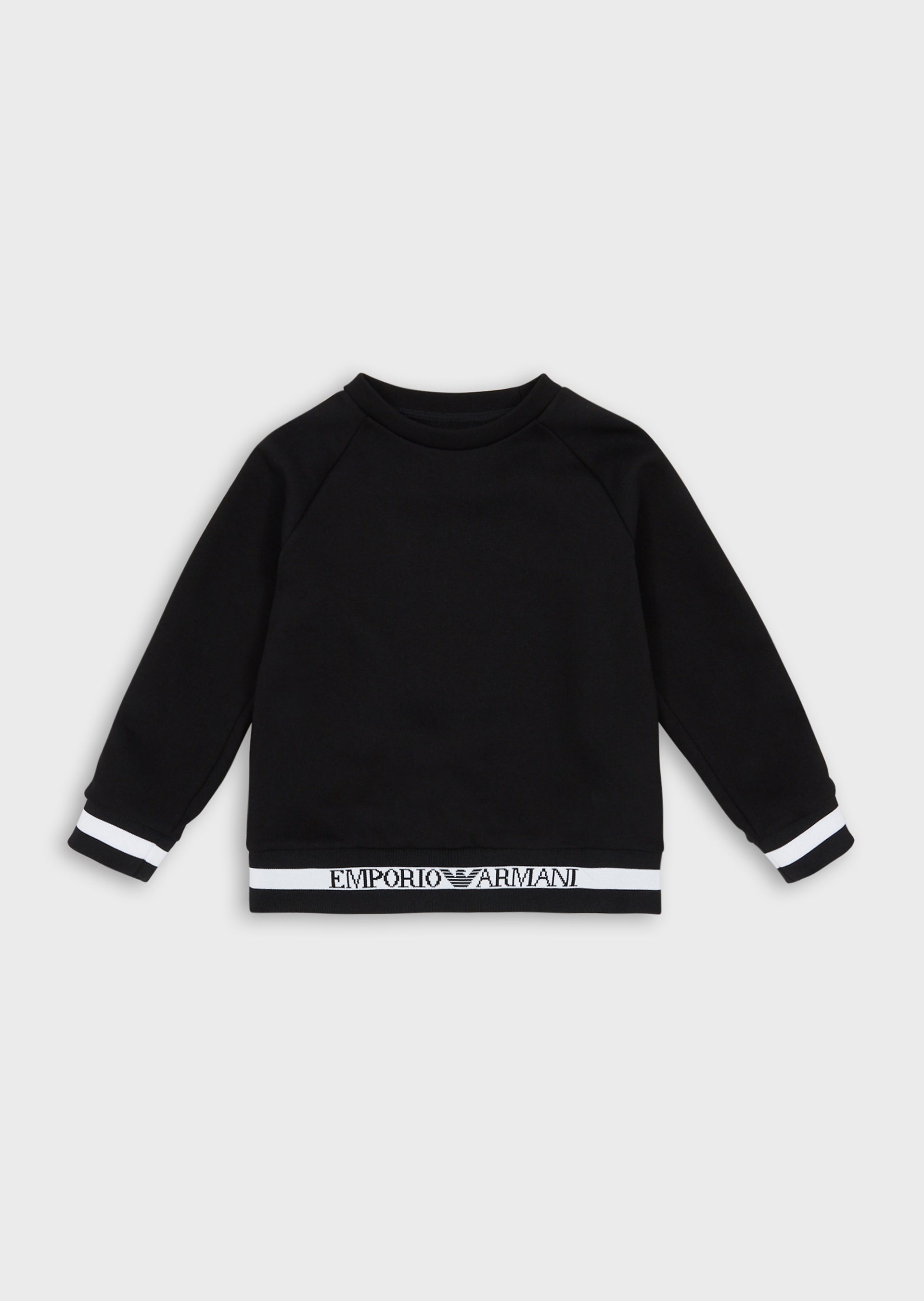 Boys Black Logo Cotton Sweatshirt