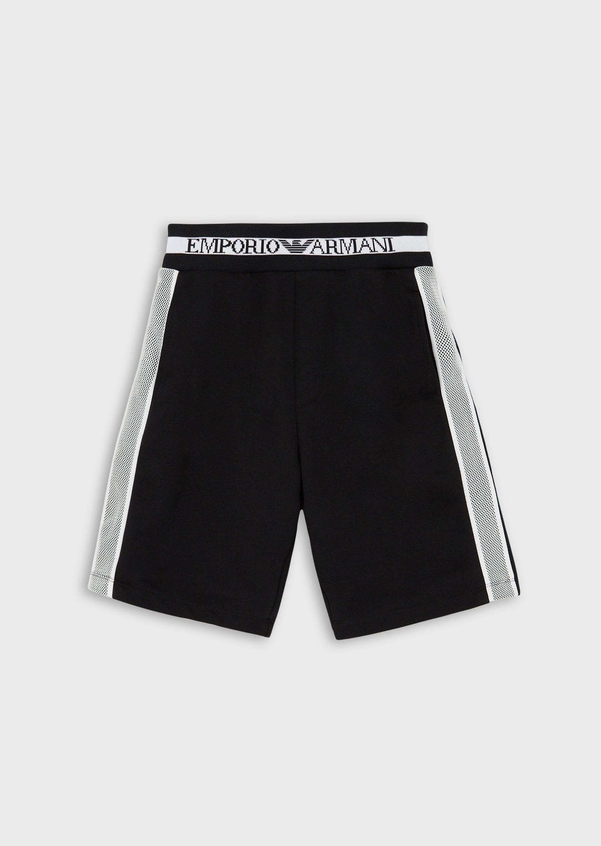 Boys Black Logo Cotton Shorts