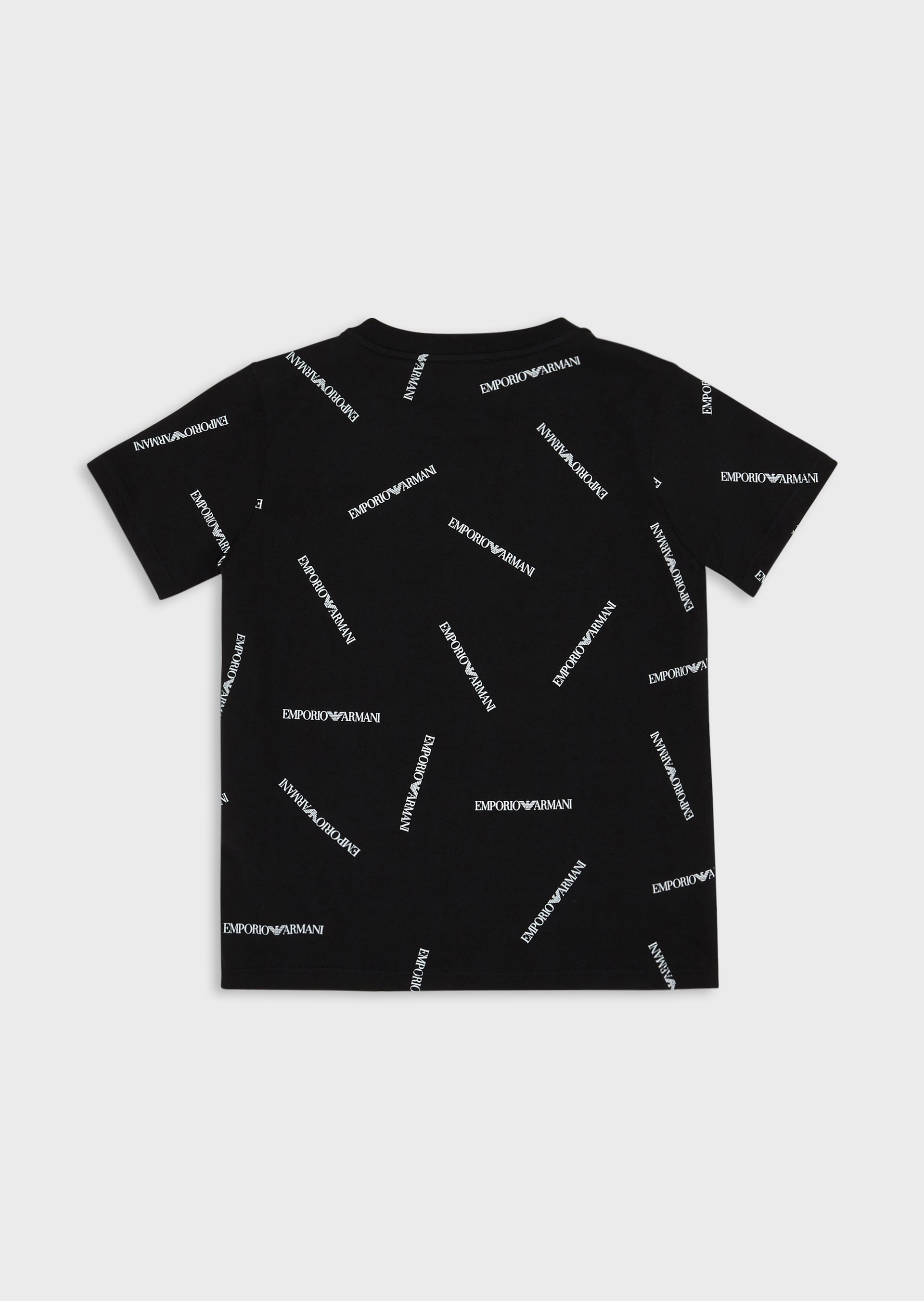 Boys Black Logo Cotton T-shirt