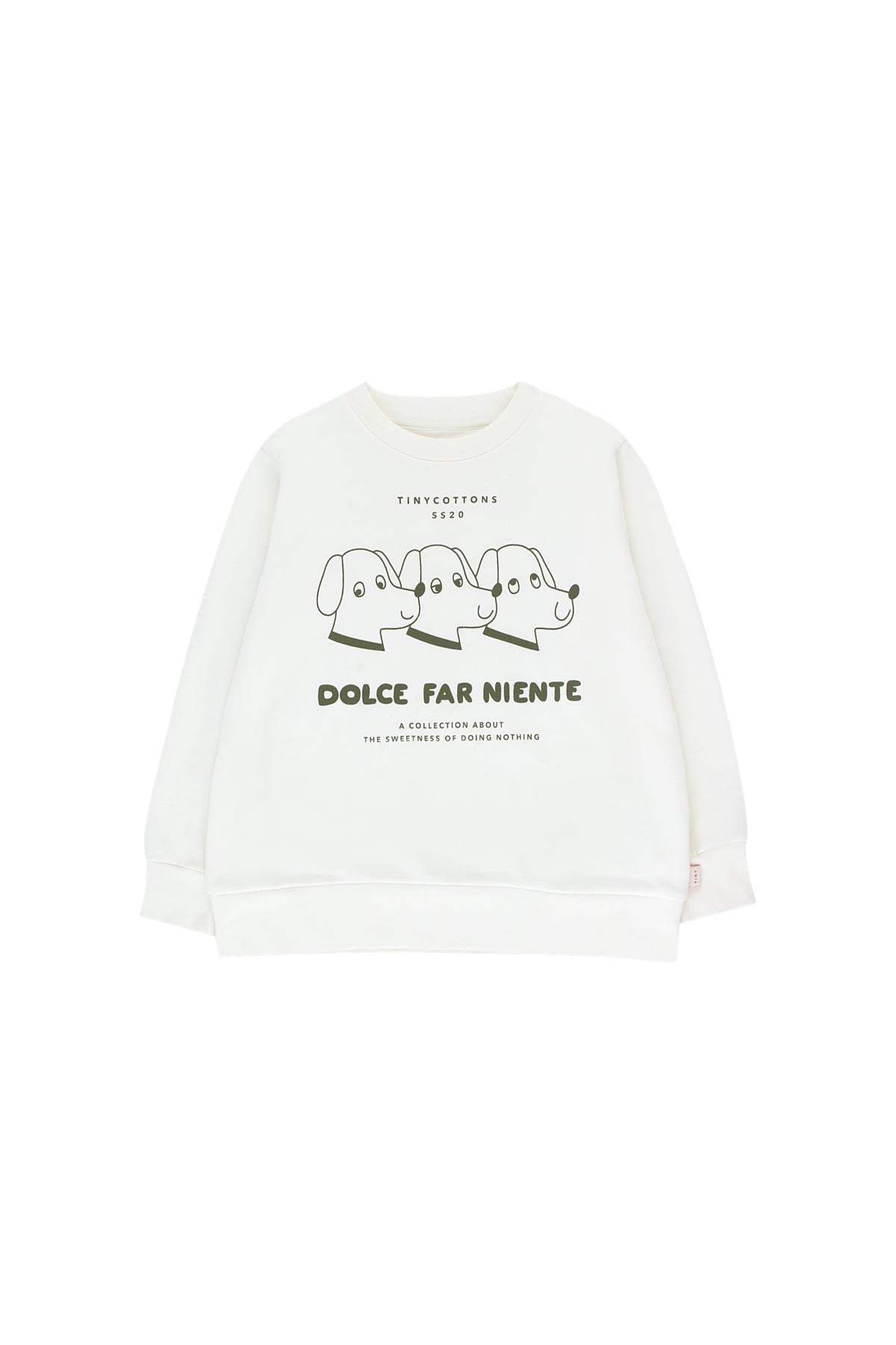 Boys & Girls White Dogs Cotton Sweatshirt