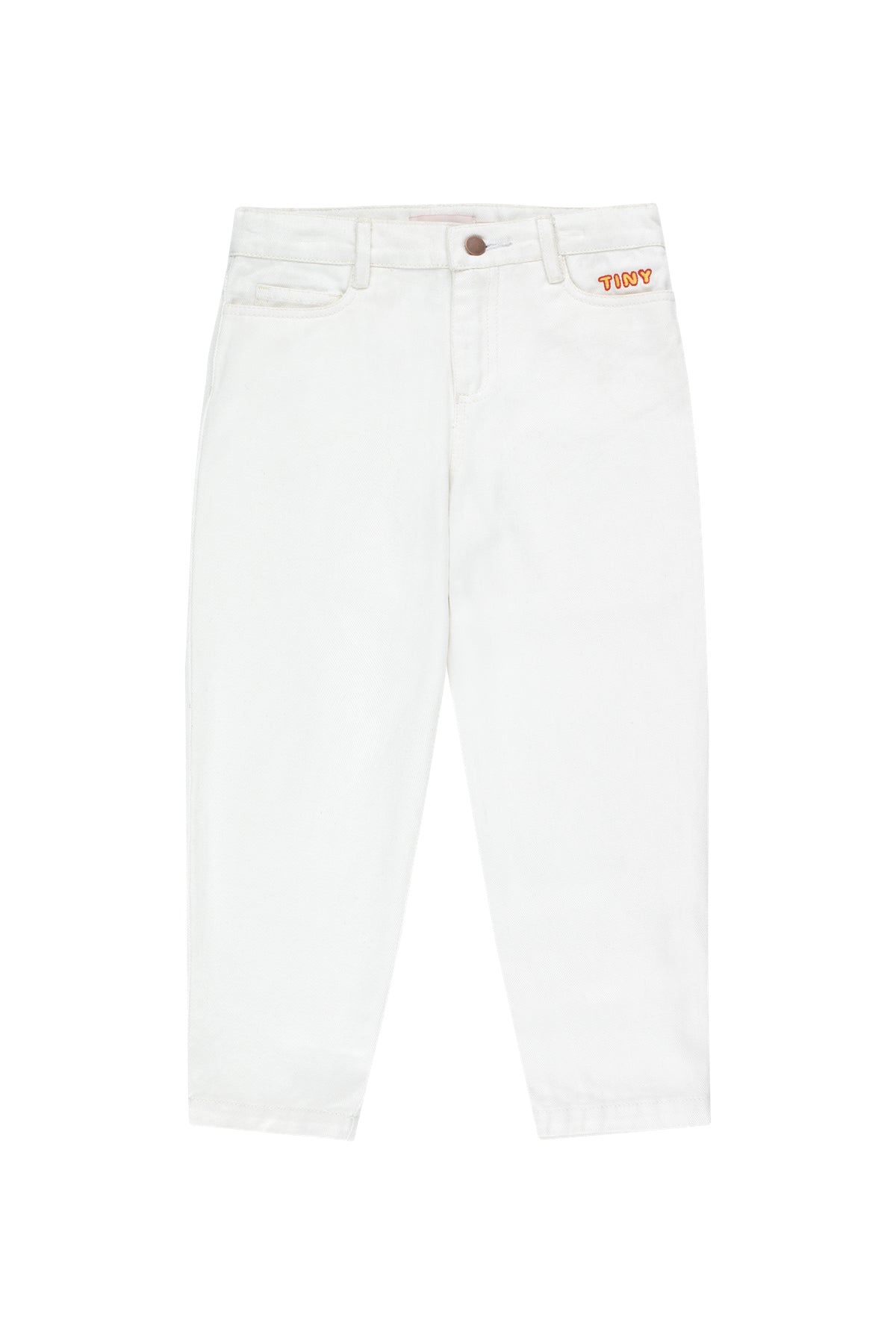 Boys & Girls White Tiny Denim Trousers