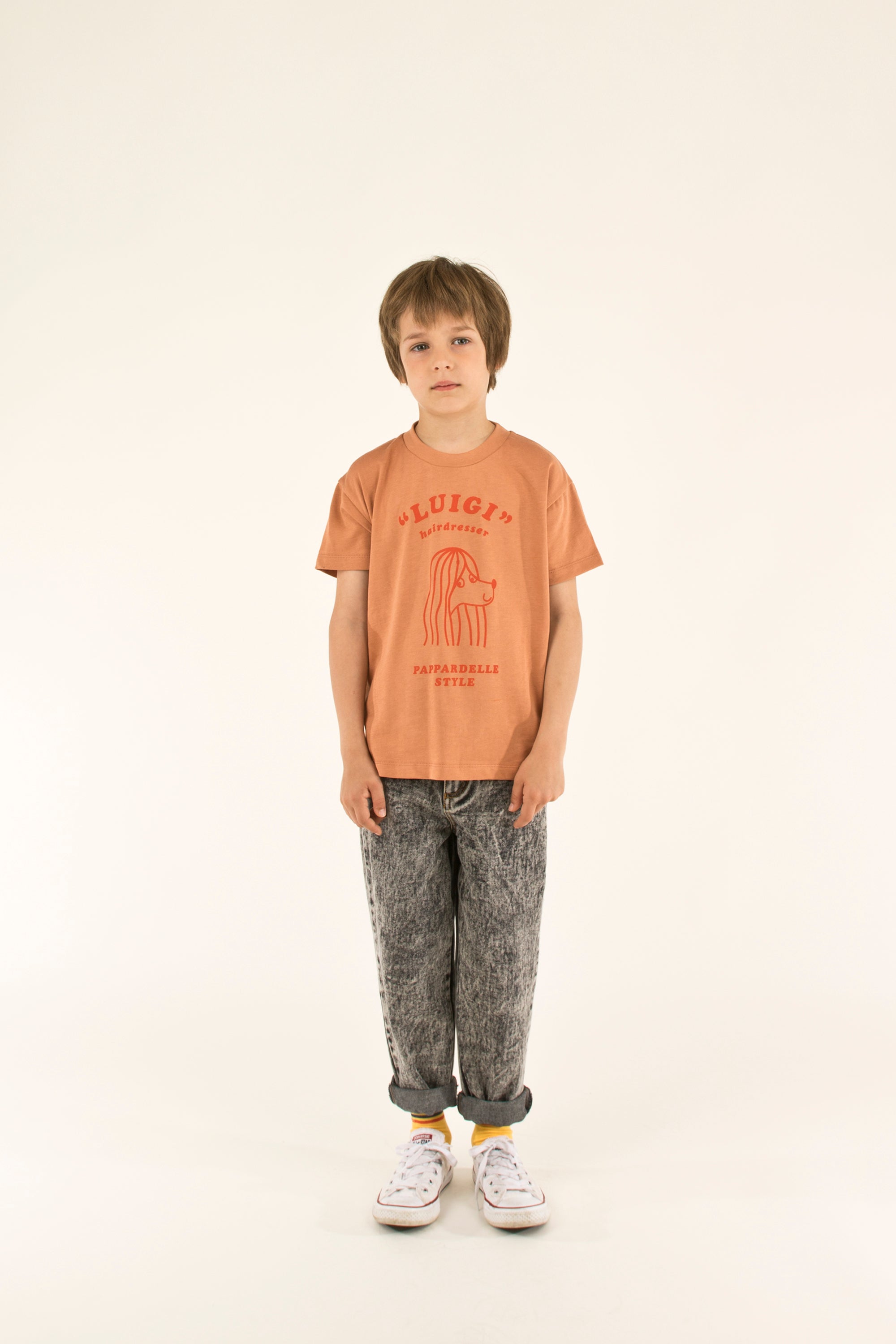Boys & Girls Brown Cotton T-shirt