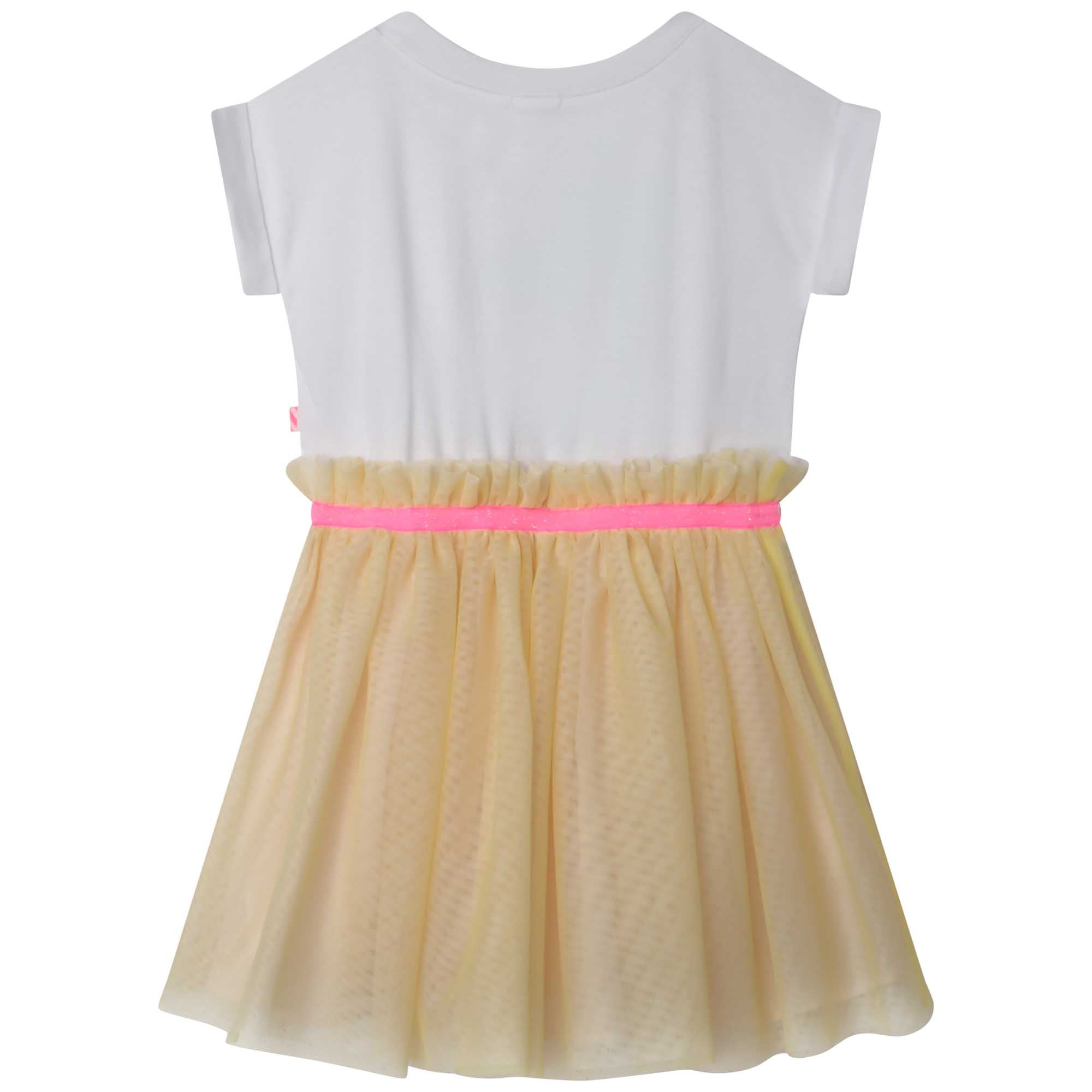 Girls White Printed Dress